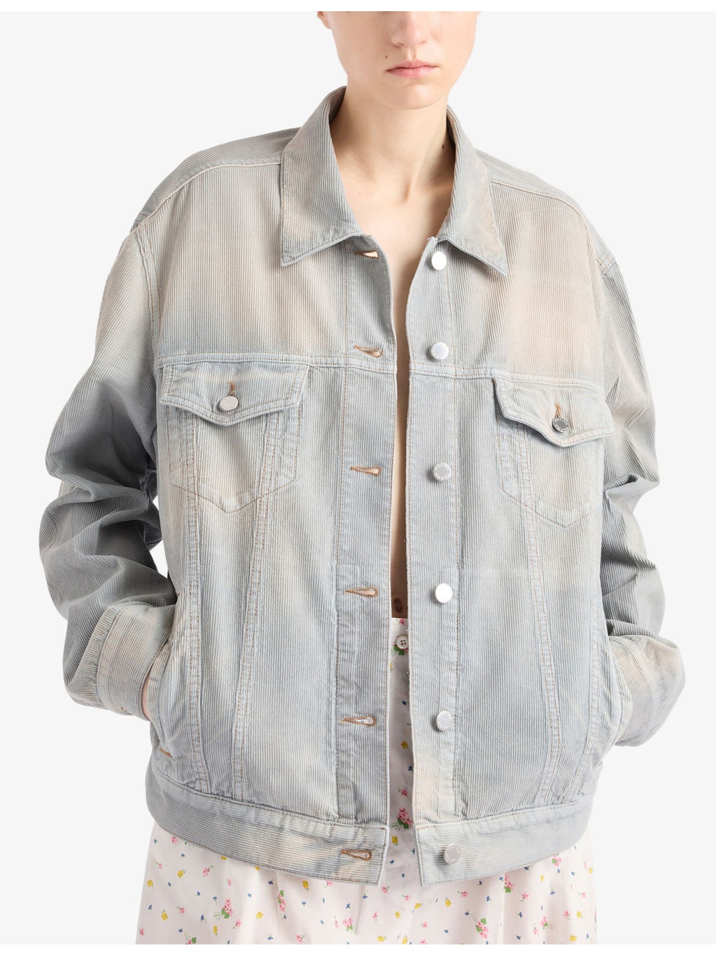 Oversized Blouson Corduroy Jacket - 3