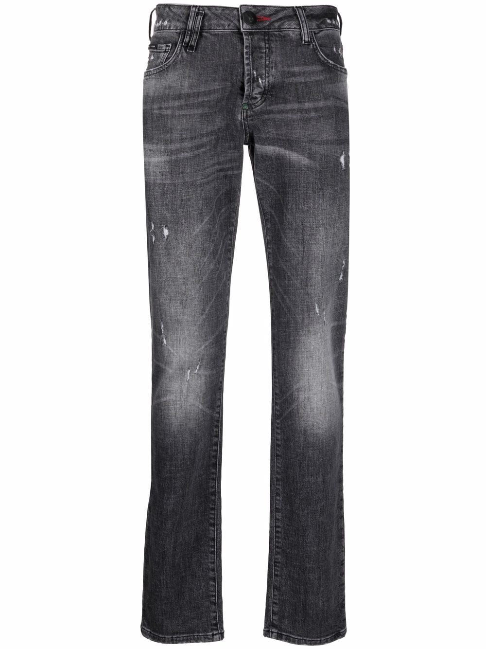 Destroyed straight-cut jeans - 1