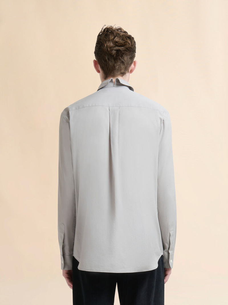 GRAY COTTON POPLIN SHIRT WITH MARNI MENDING LOGO 3