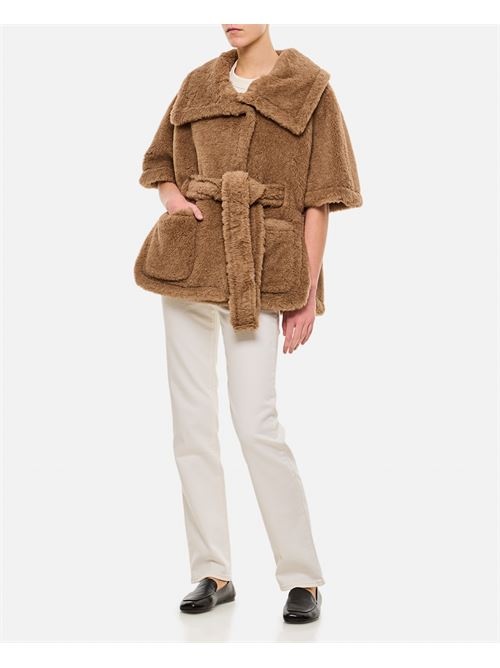 ポンチョ・ケープ MAX MARA AMATO TEDDY CAPE WITH BELT Teddy-fabric belted cape, colonial | 
