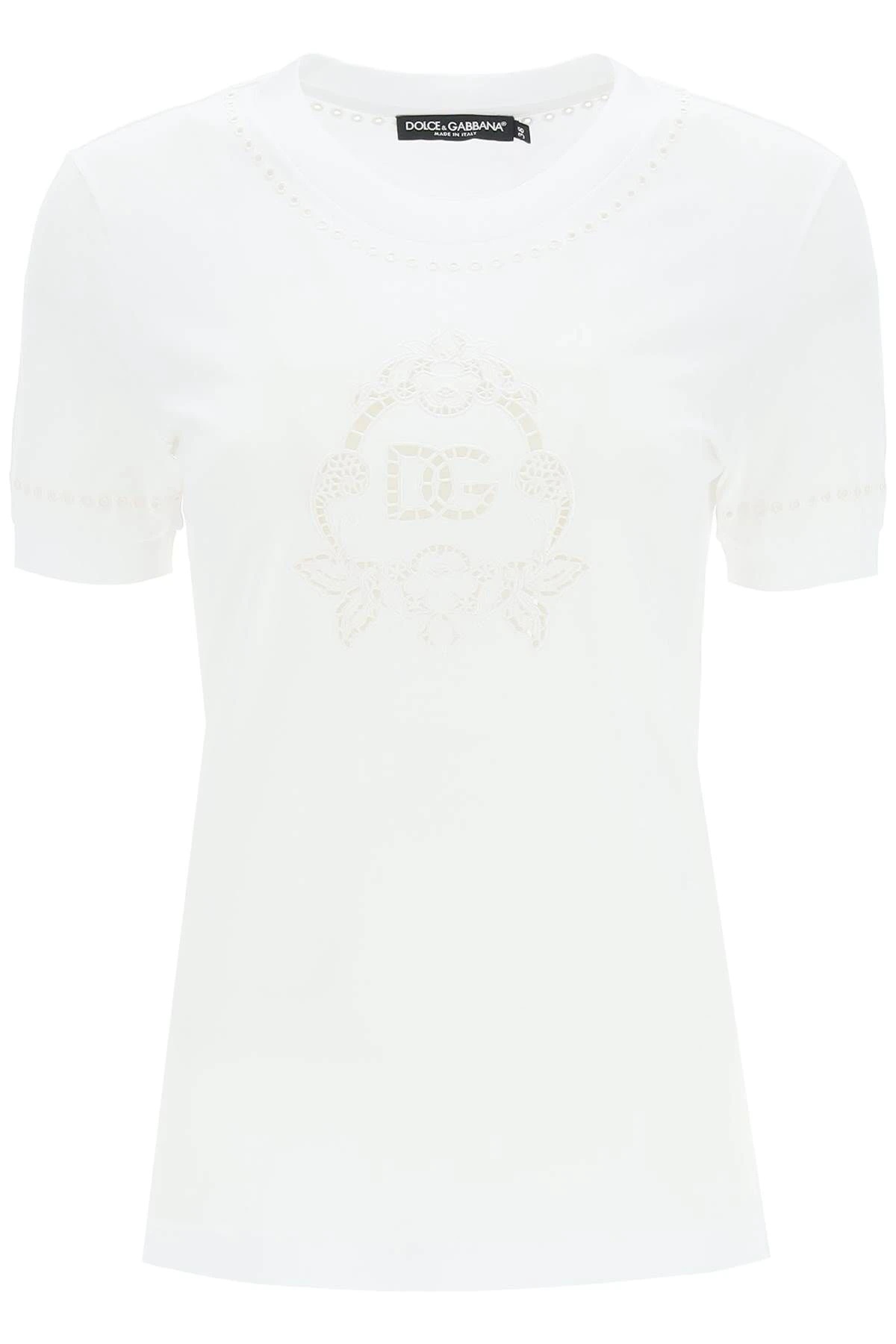 T-SHIRT WITH CUT-OUT EMBROIDERY - 1