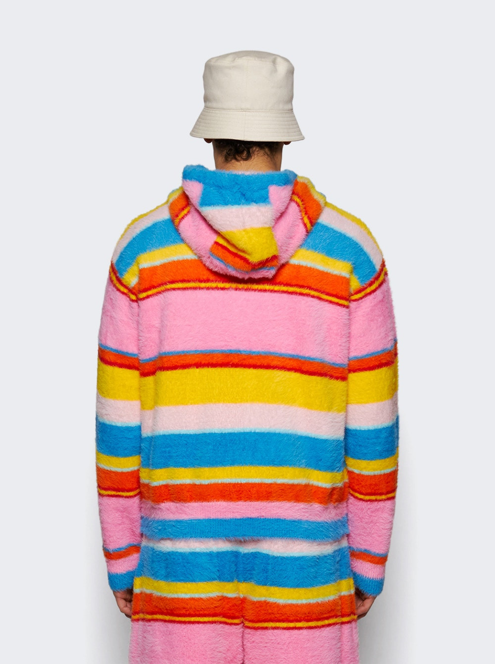 Fluffy Oversized Hoodie Multicolor Blue - 4