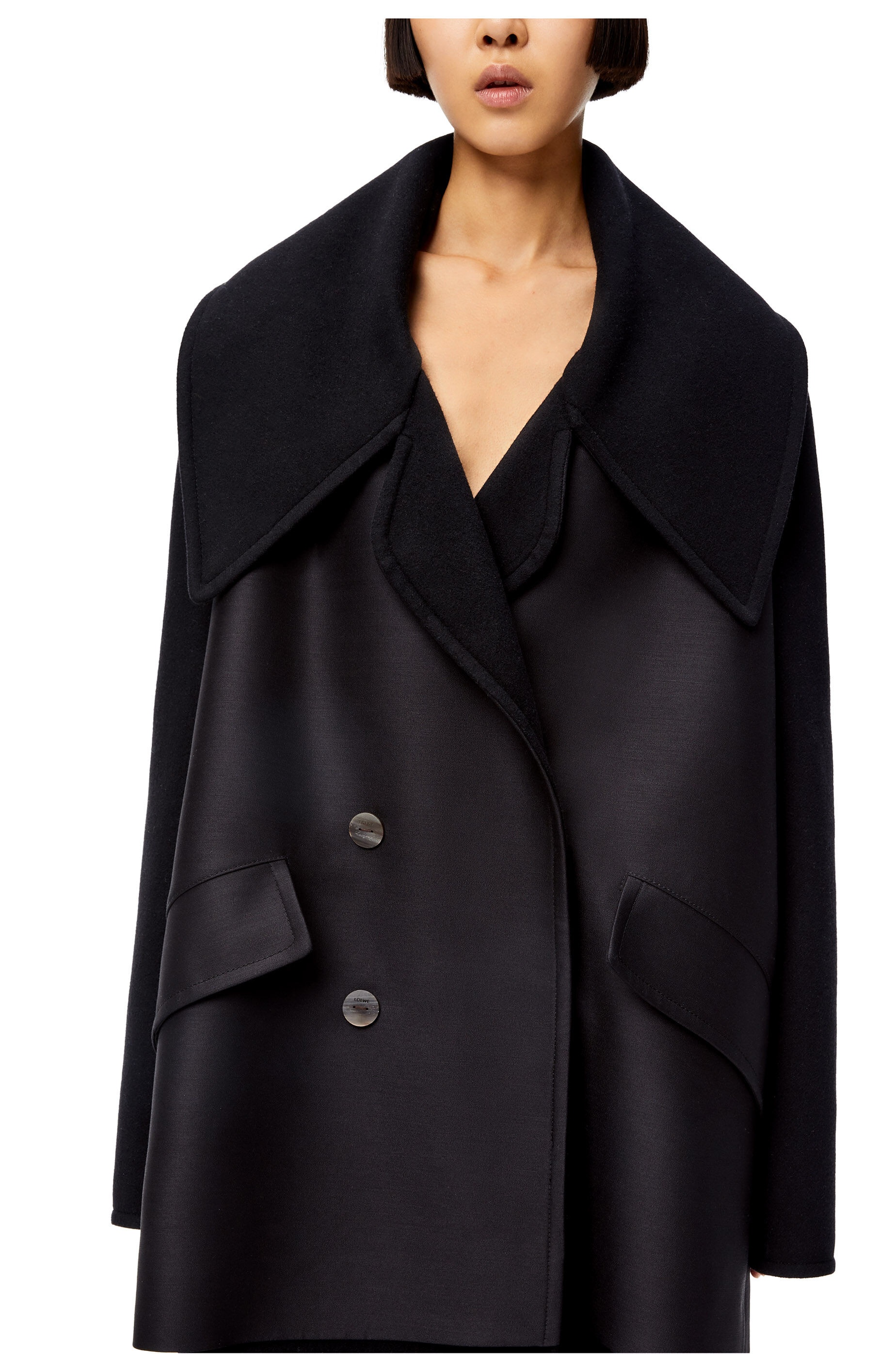 Cocoon coat in wool and cashmere - 4