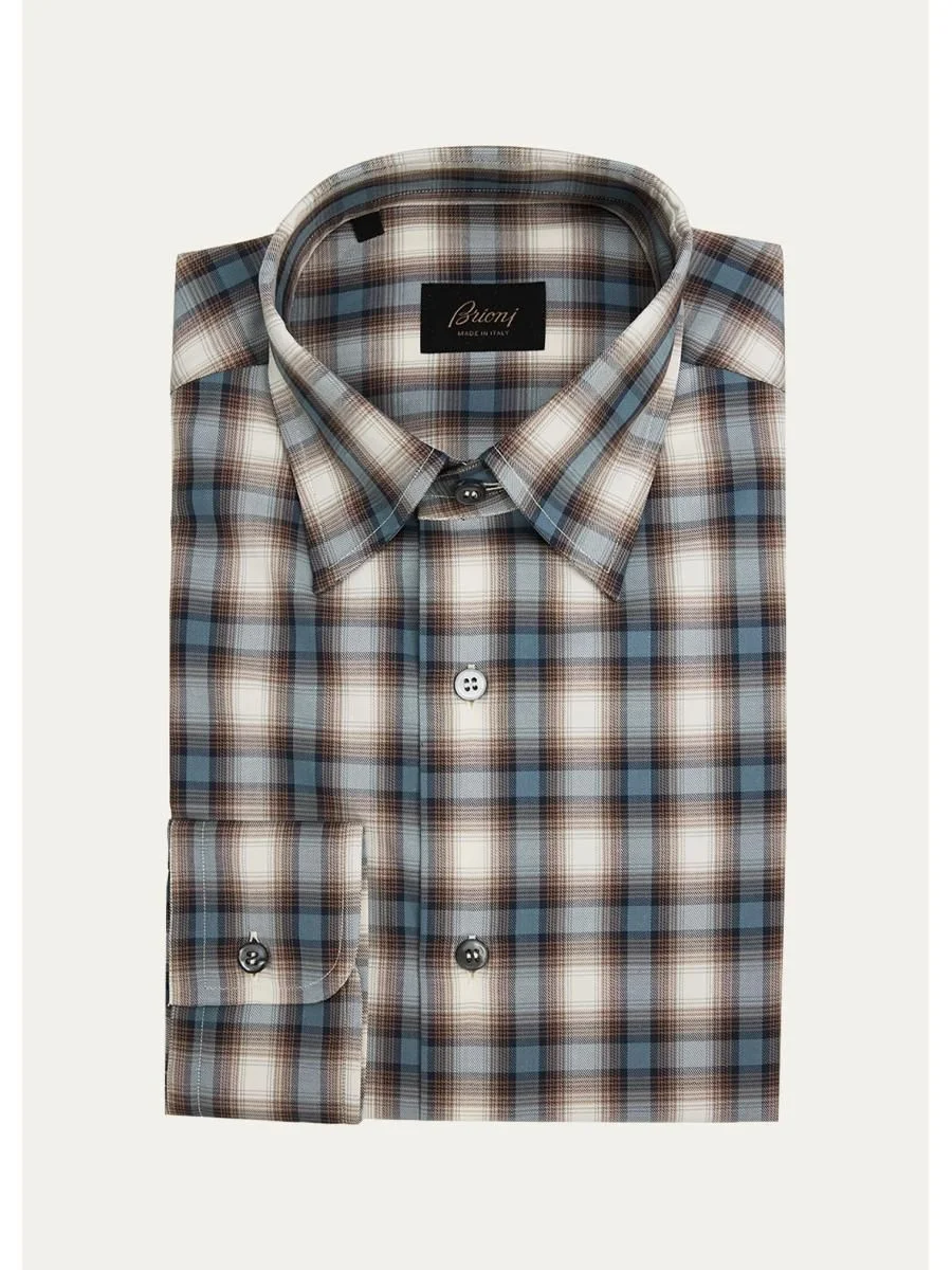 Men's Plaid Cotton Dress Shirt - 1