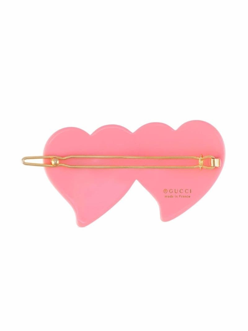 Hair clip with GG and hearts - 3