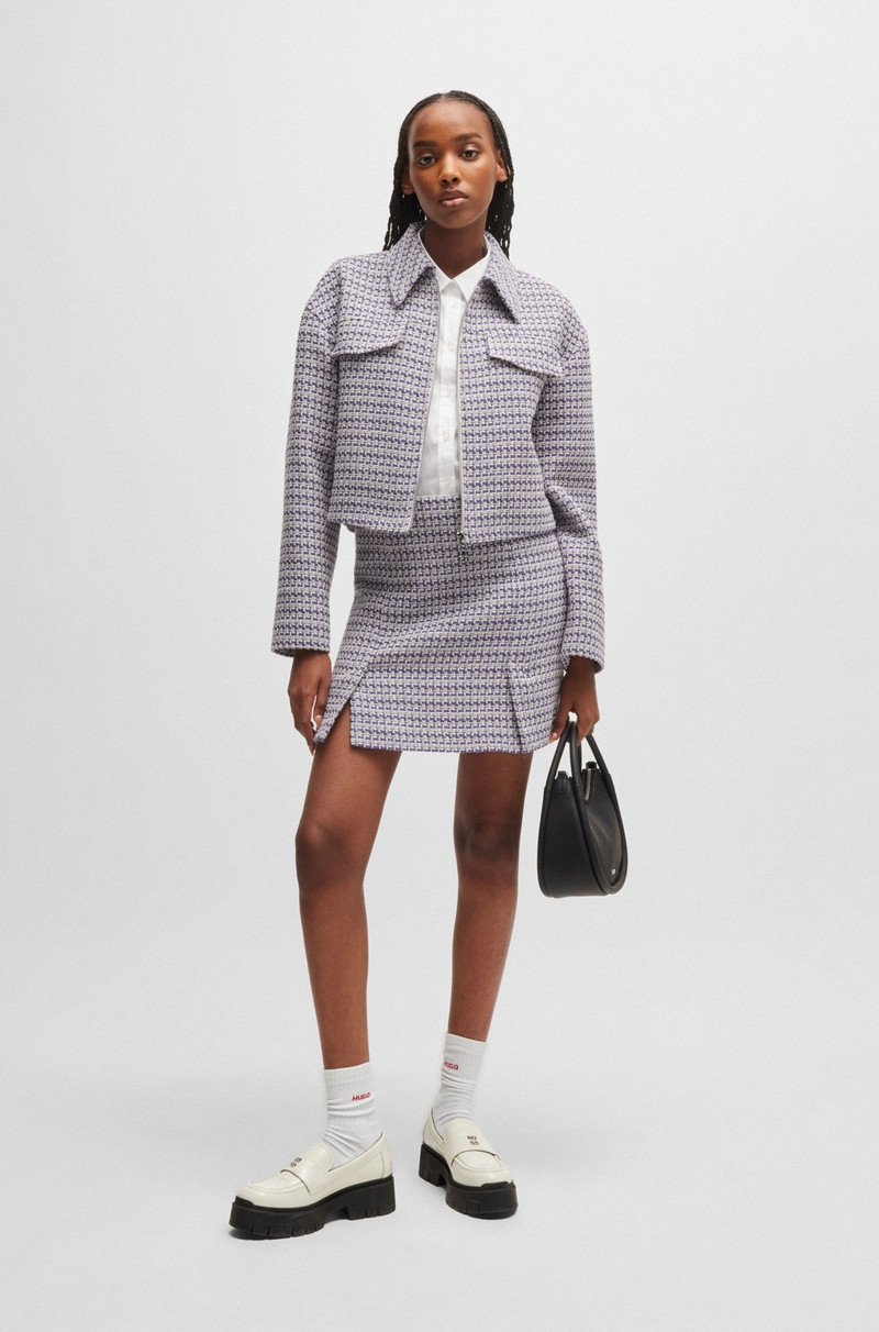 HUGO PATTERNED MINI SKIRT IN A COTTON BLEND outlook