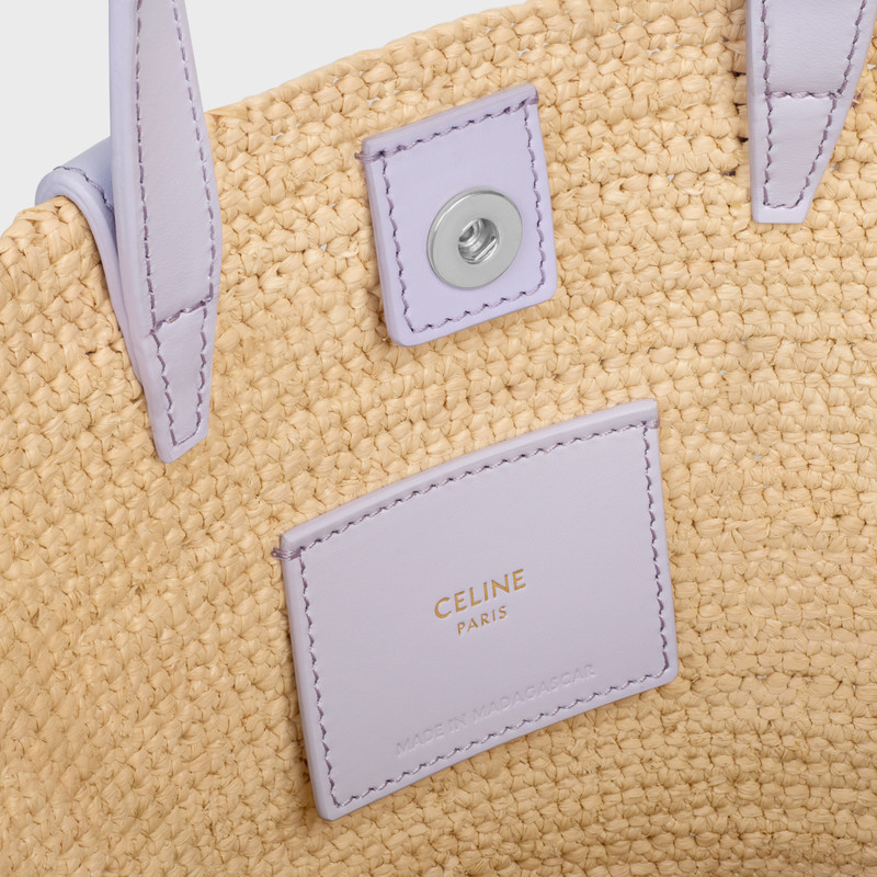 NANO SUPPLE CELINE CLASSIC PANIER IN RAFFIA AND CALFSKIN 4