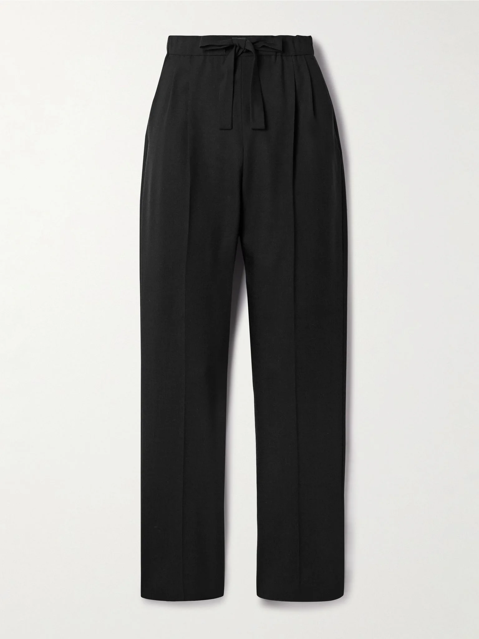 Edere pleated wool, mohair and silk-blend tapered pants Black - 1