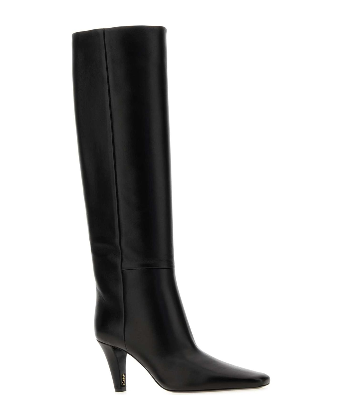 Black Nappa Leather Boots - 2