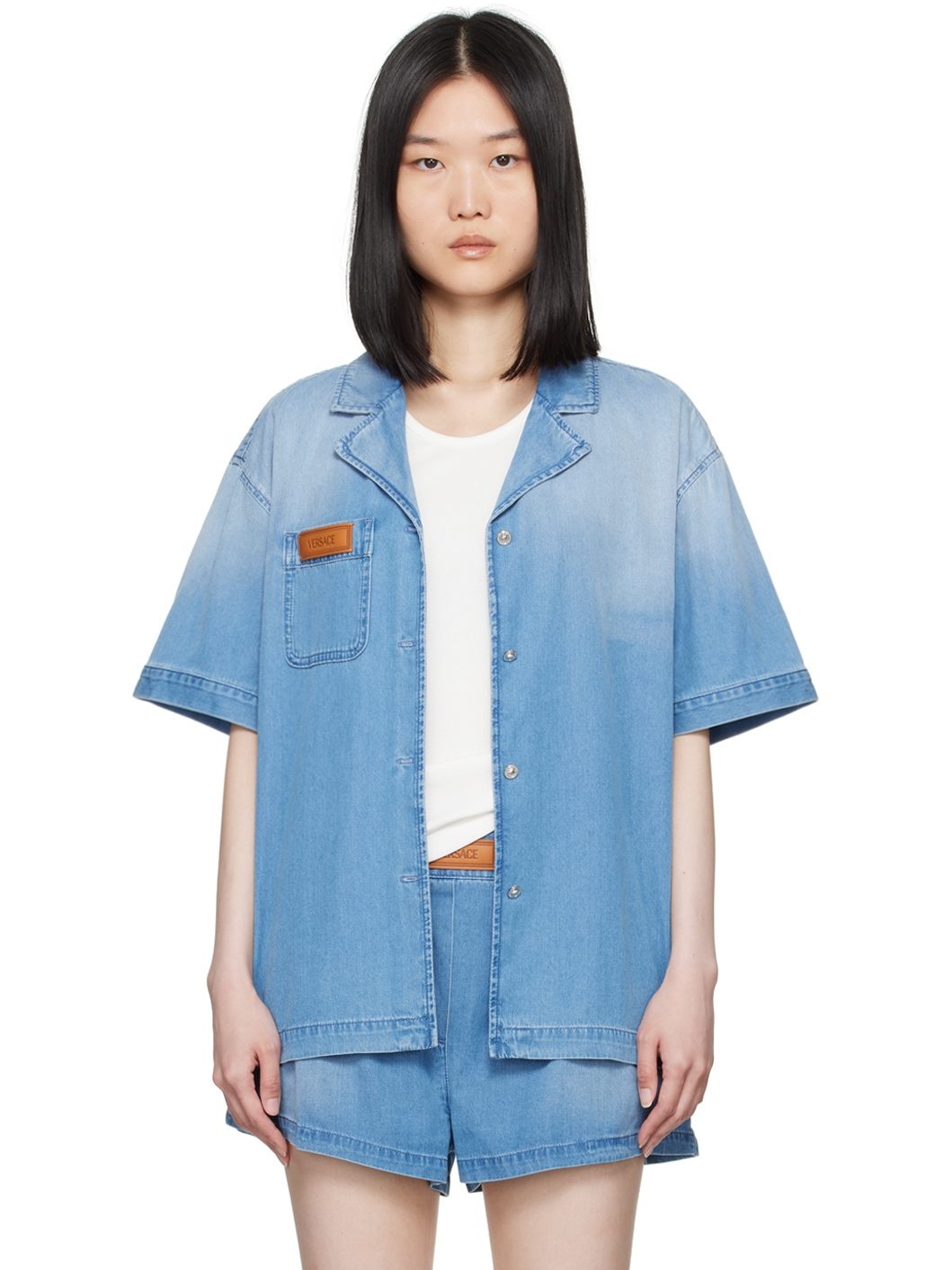 Blue Patch Denim Shirt - 1