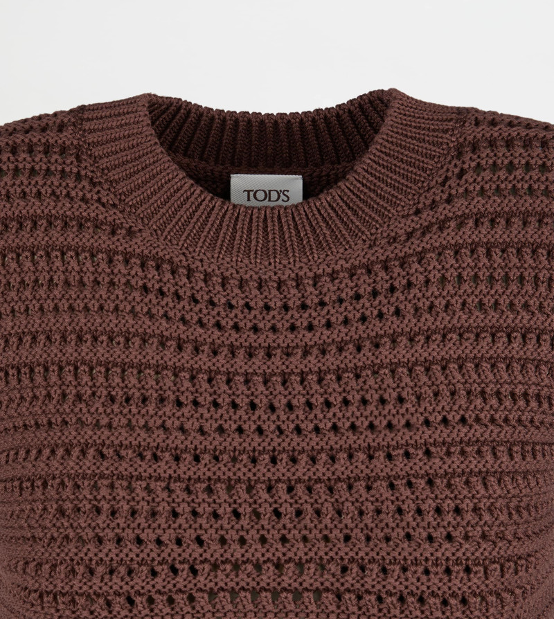 VEST IN COTTON - BROWN 6