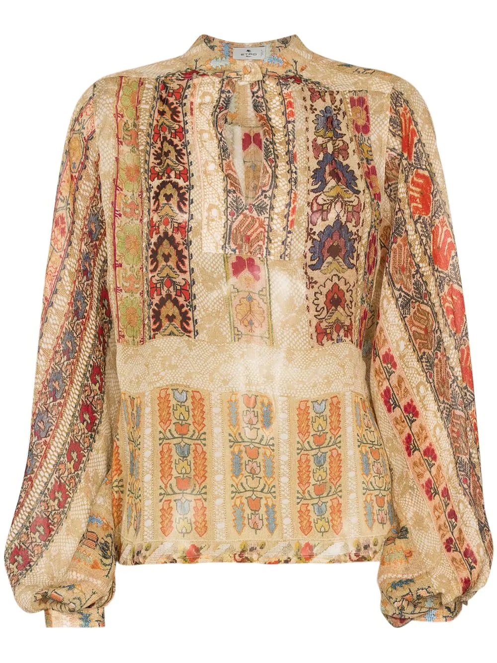 paisley print silk blouse - 1