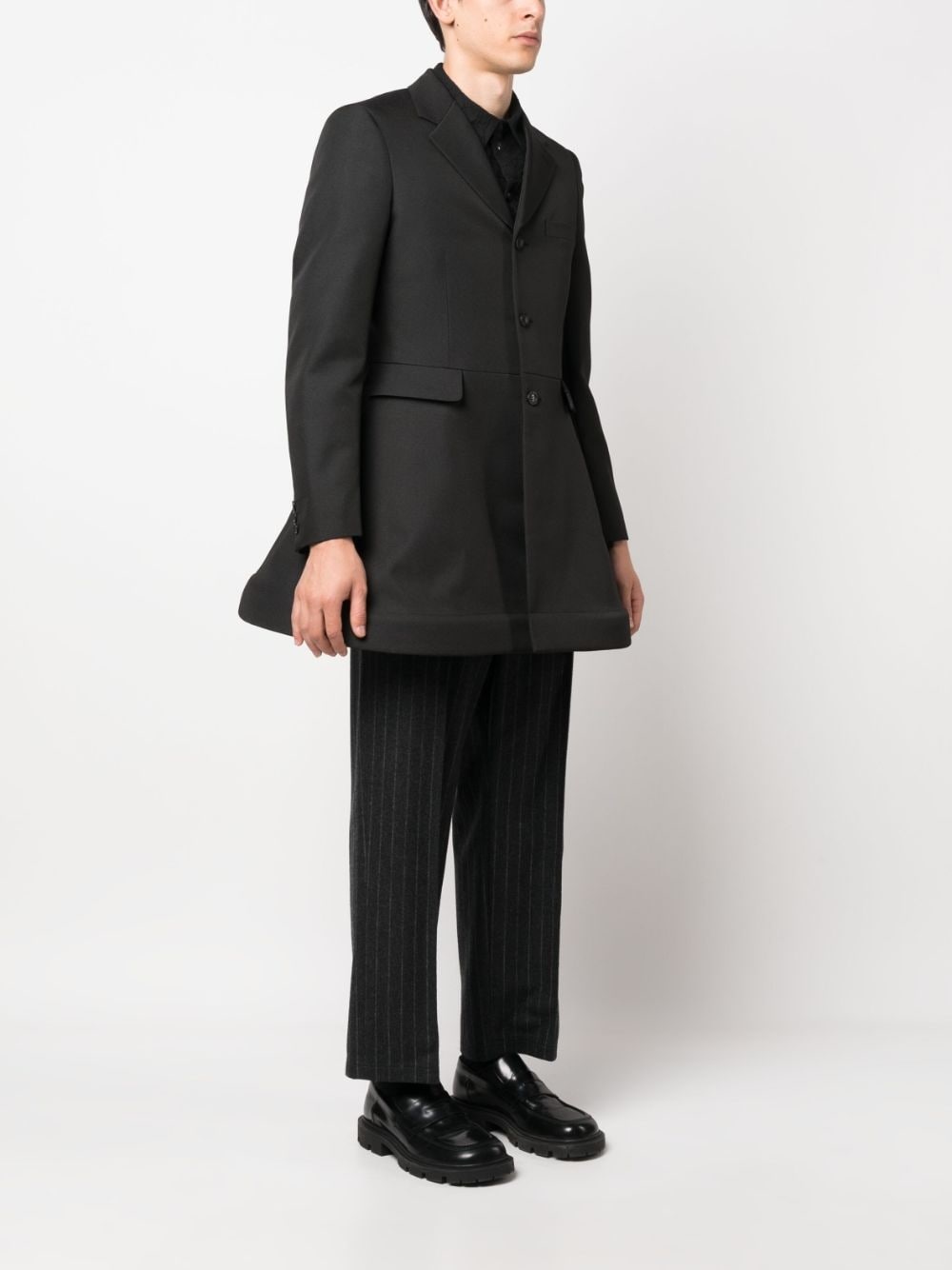flared single-breasted coat - 6