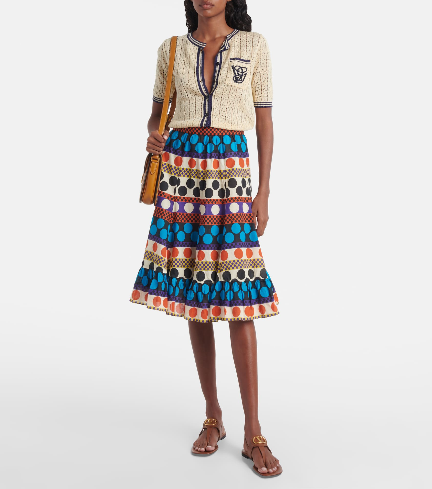 Printed cotton midi skirt - 2