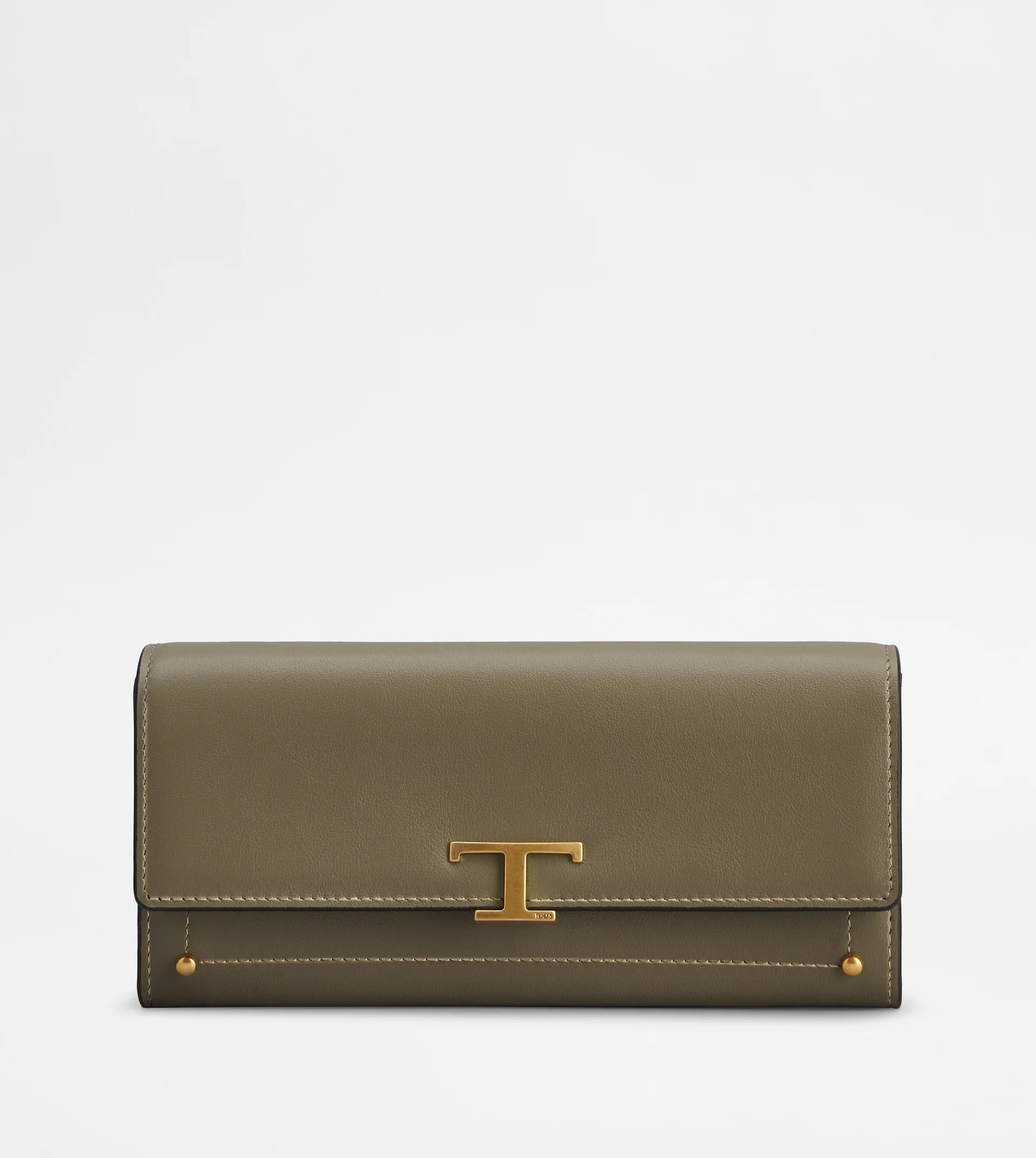 T TIMELESS WALLET IN LEATHER - GREY - 1