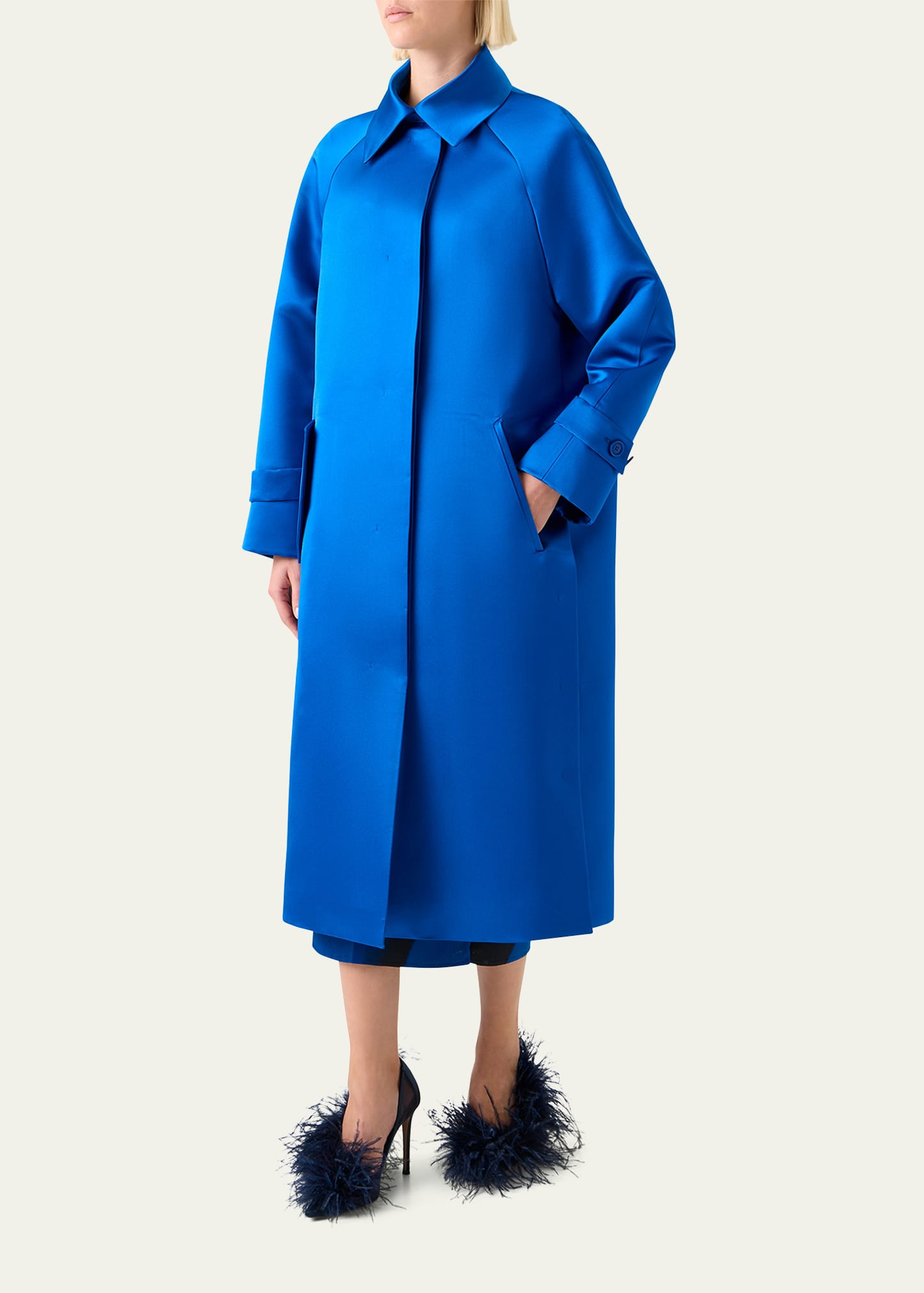 Elliot Oversized Silk Duchess Coat - 4