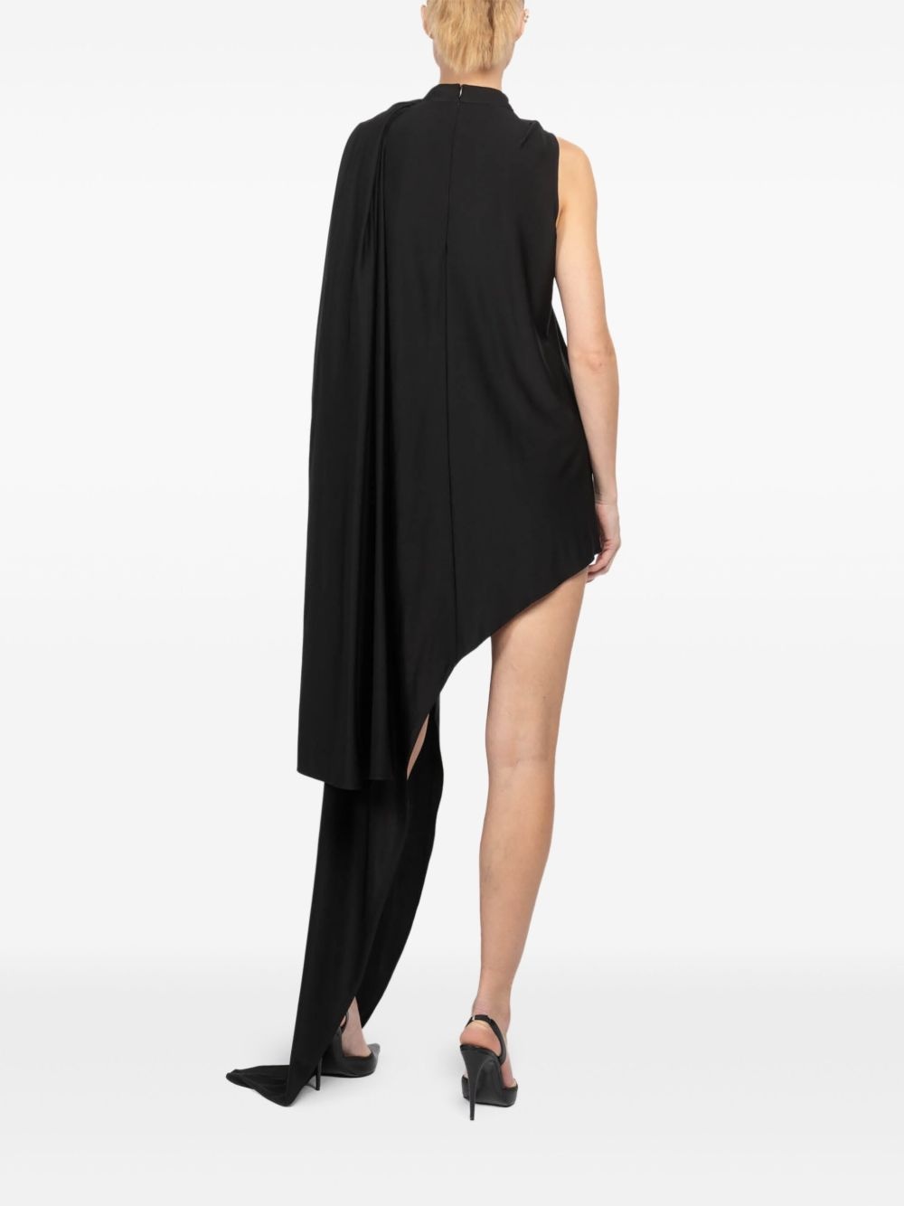draped-detail mini dress - 4