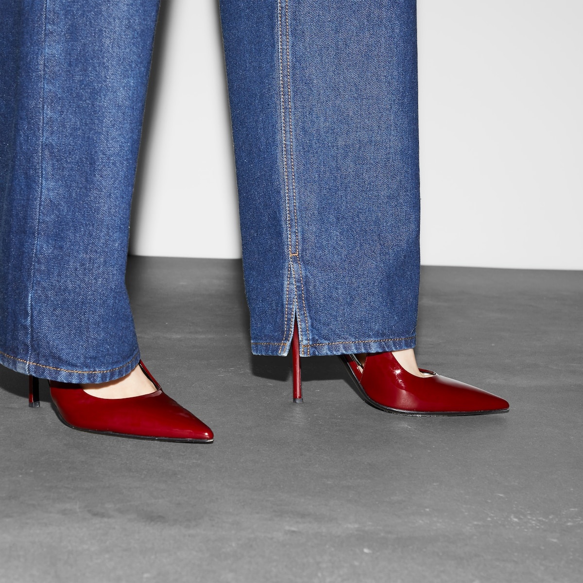 Denim pant with Gucci label - 4