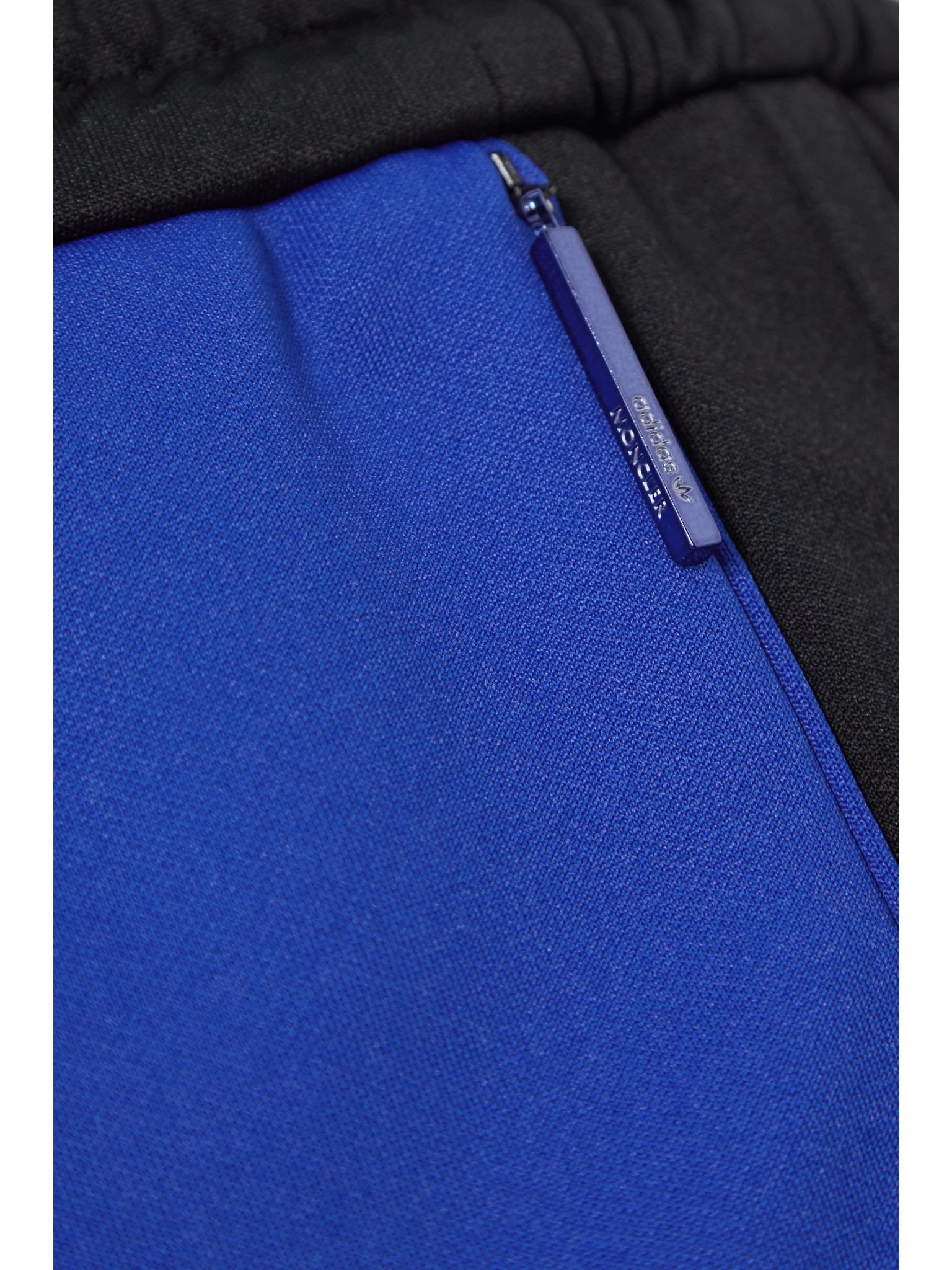+ adidas Originals shell-trimmed two-tone jersey wide-leg track pants Blue - 4
