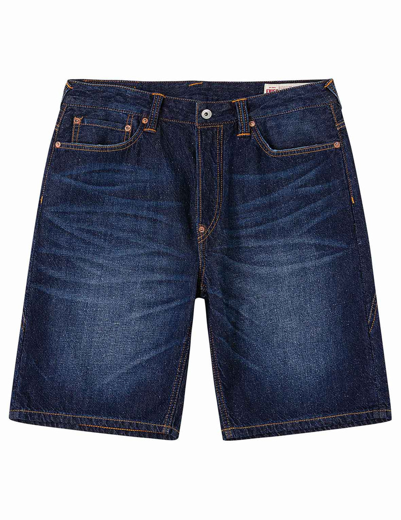 EVISU Seagull Brushstroke Denim Shorts outlook