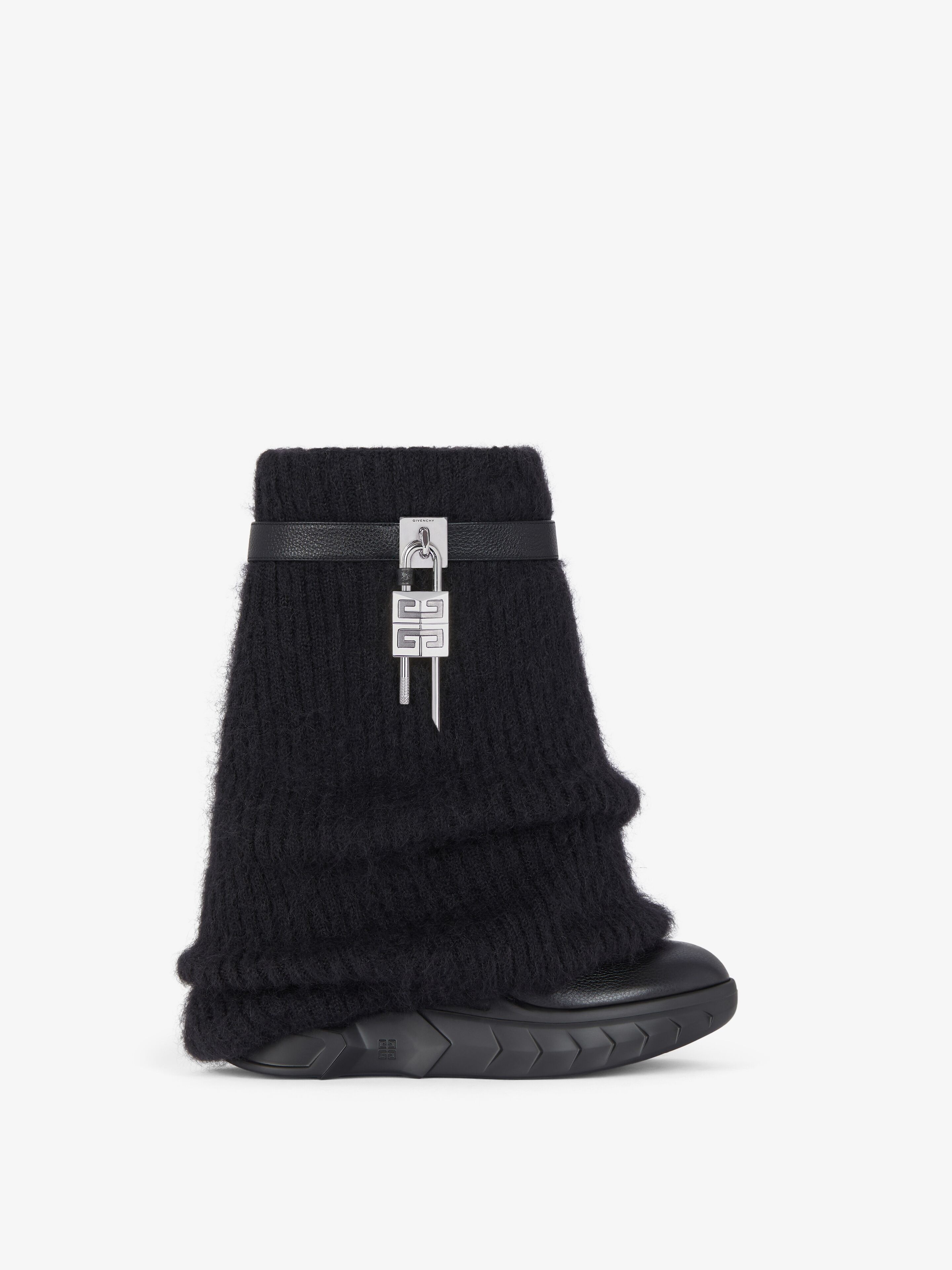 SHARK LOCK BIKER ANKLE BOOTS IN WOOL - 1