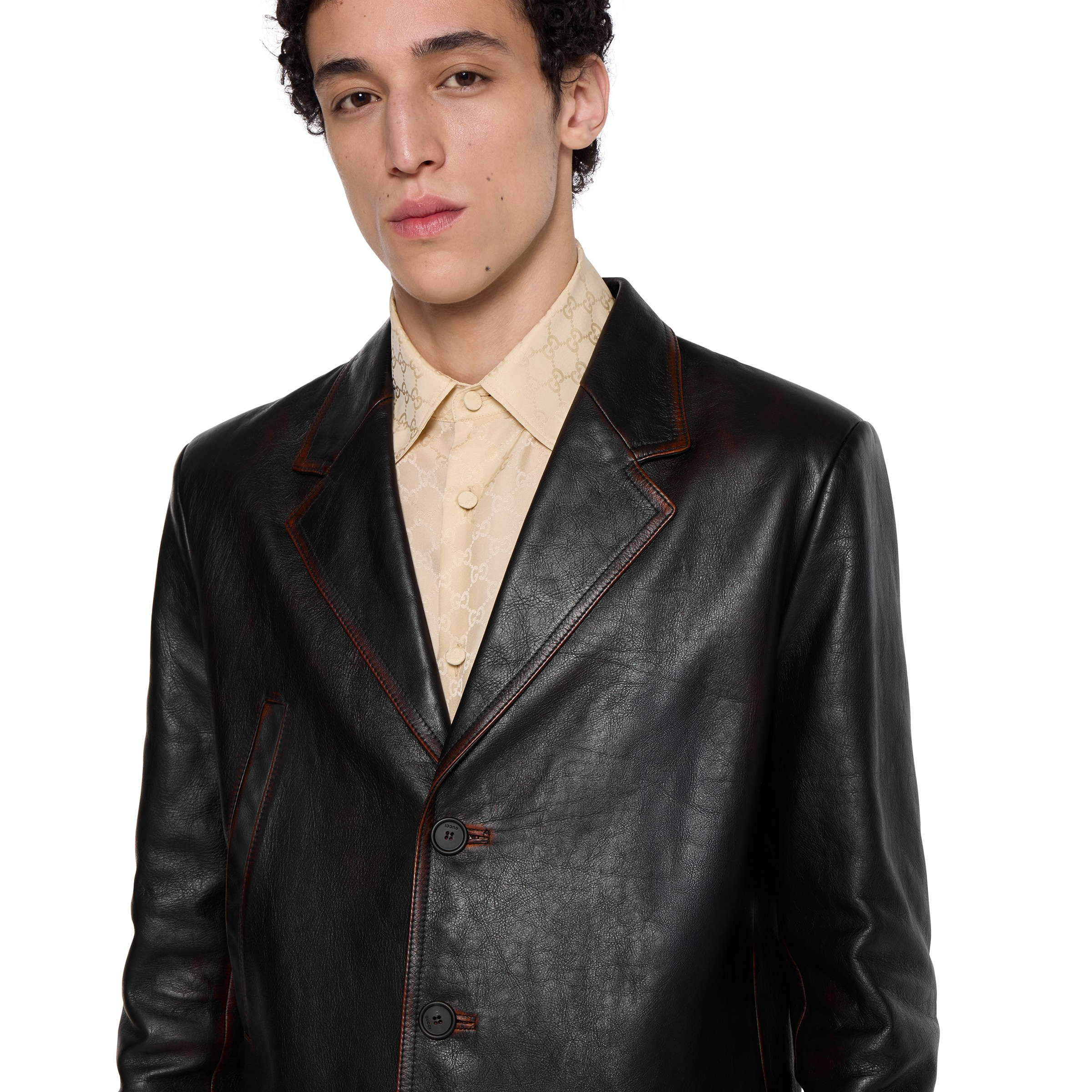 Soft aged-effect leather jacket - 5