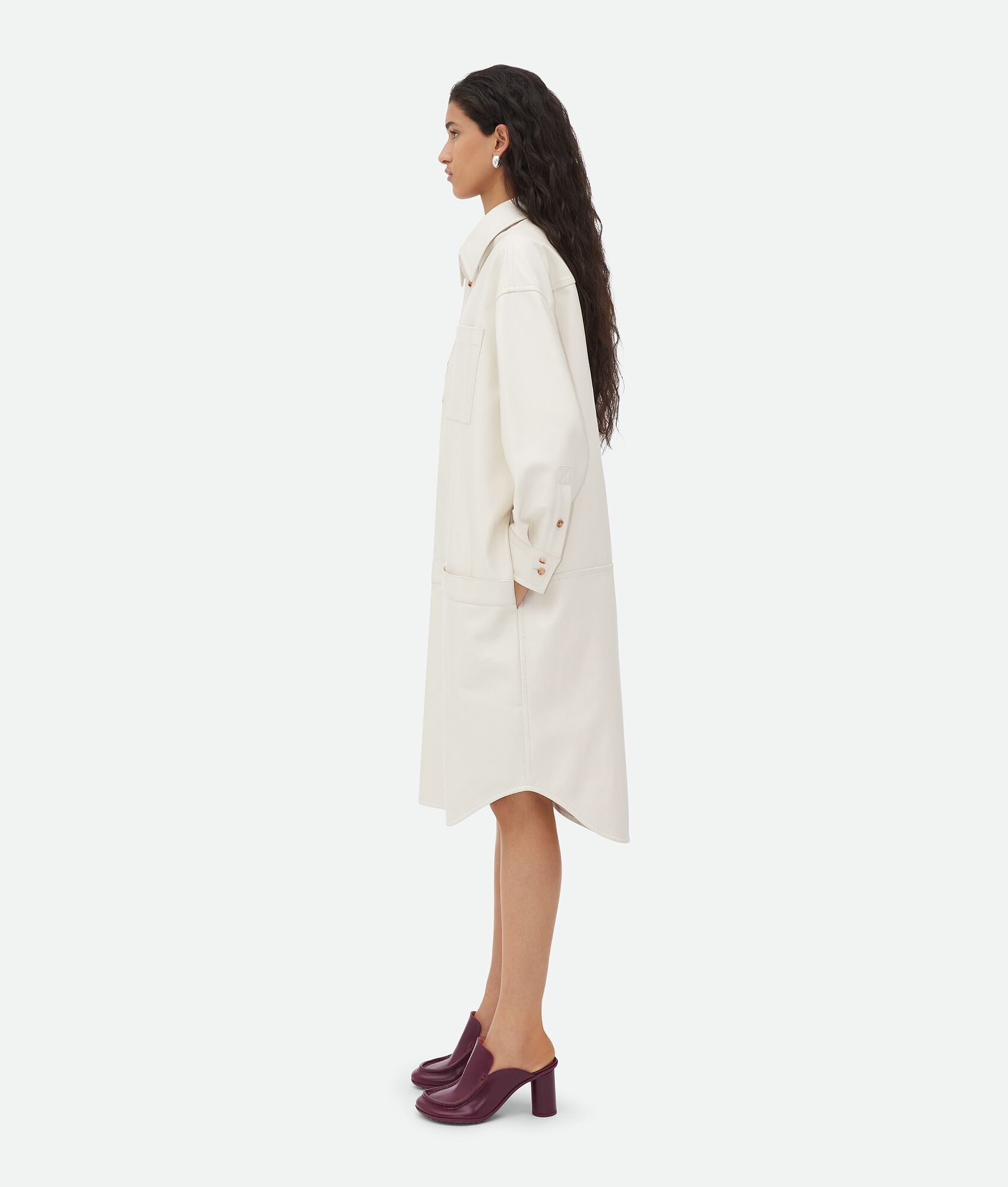 English Embroidery Leather Dress - 5
