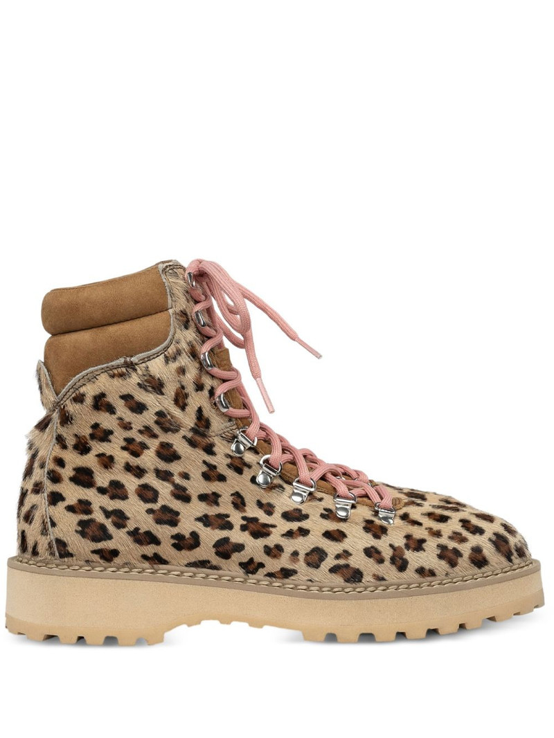 Monfumo leopard-print lace-up combat boots 1