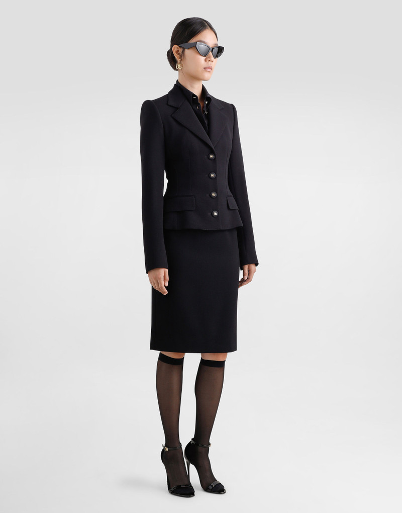 Dolce & Gabbana Wool midi pencil skirt with DG logo outlook