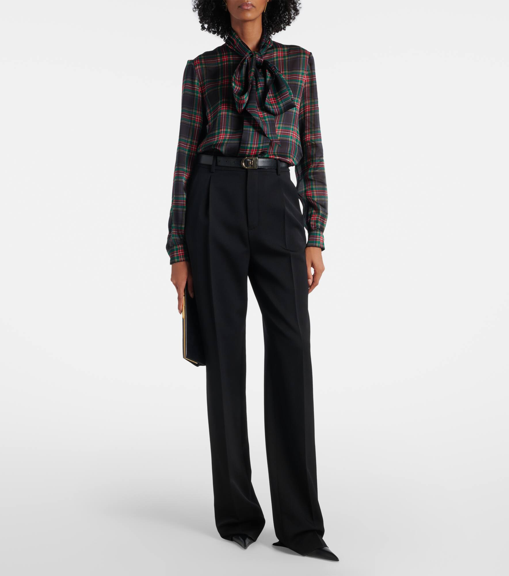 Plaid silk blouse - 2