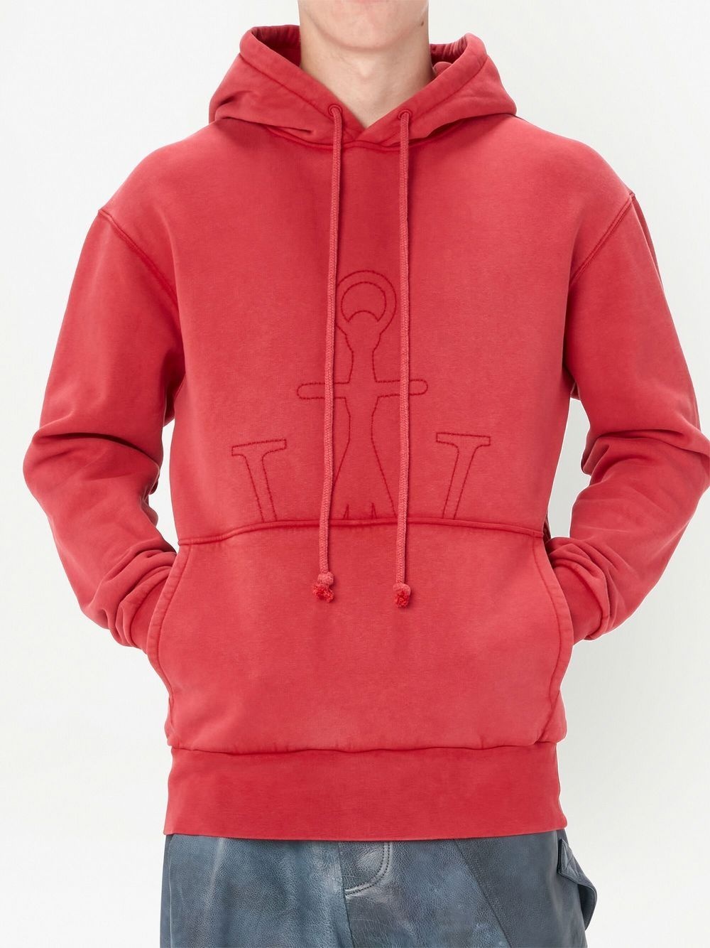 logo-embroidered hoodie - 3