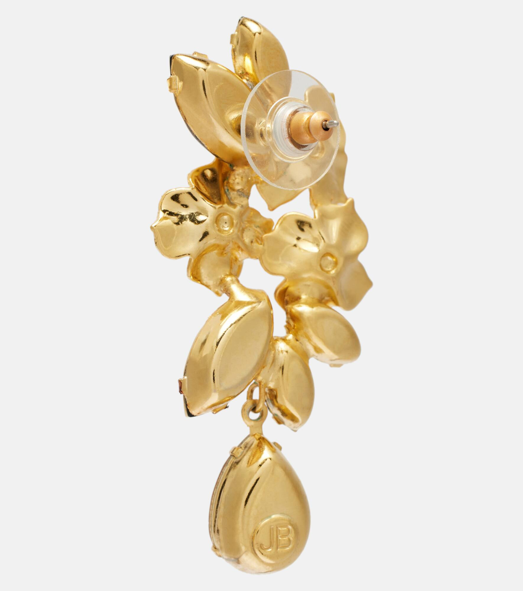 Fiore crystal-embellished gold-plated earrings - 5