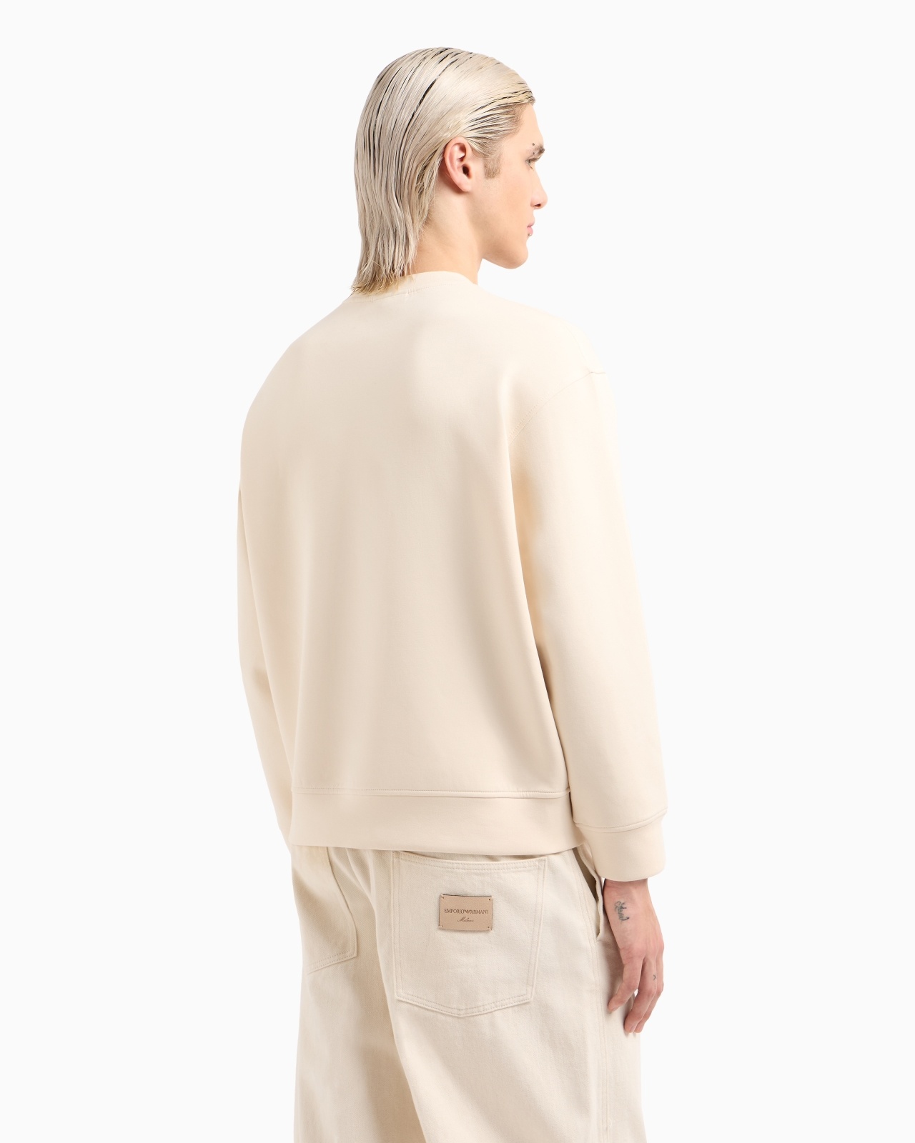 DOUBLE-JERSEY SWEATSHIRT WITH LOGO EMBROIDERY - 3