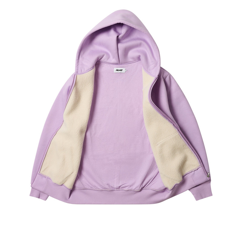 PALACE THERMAL EMBOSSED P3 ZIP HOOD PASTEL PURPLE outlook