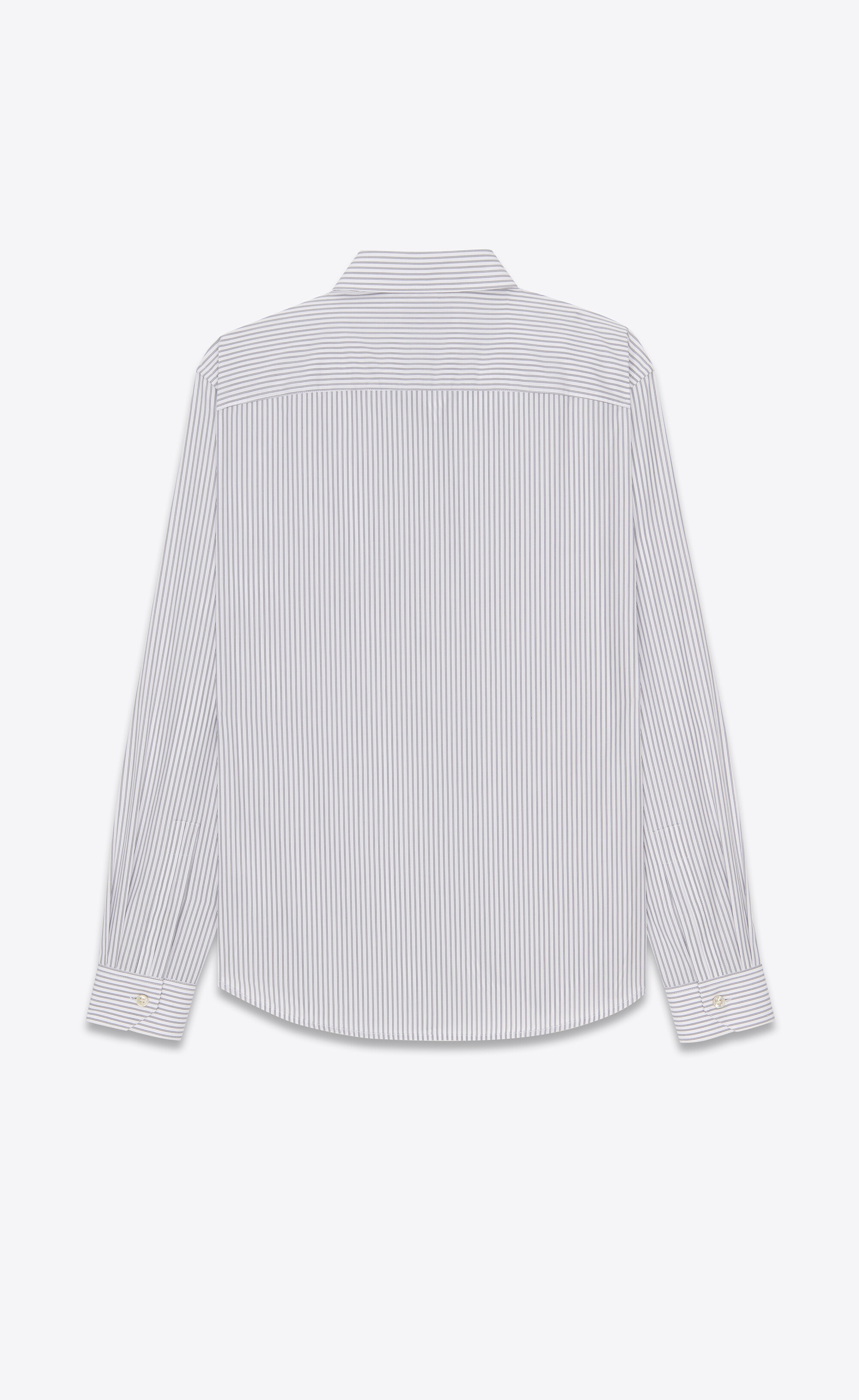monogram shirt in striped cotton poplin - 2