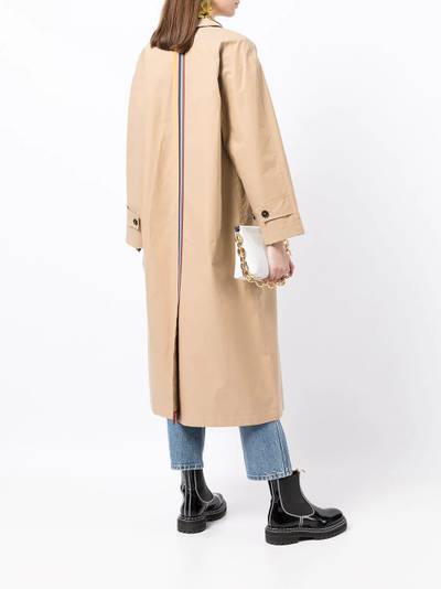 Paul Smith stripe-print belted trench coat outlook