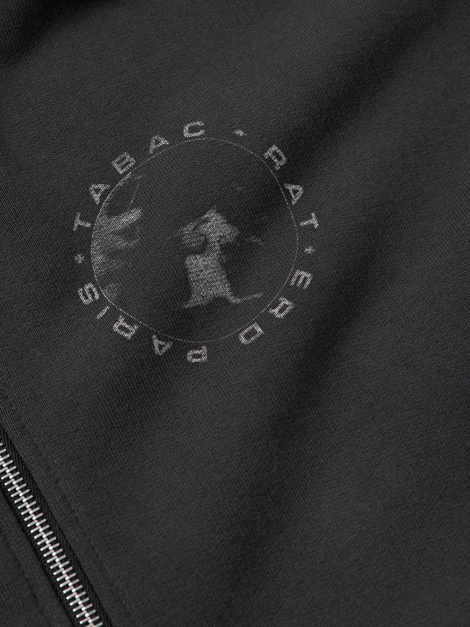 Tabac Rat Printed Cotton-Jersey Zip-Up Hoodie Black - 4