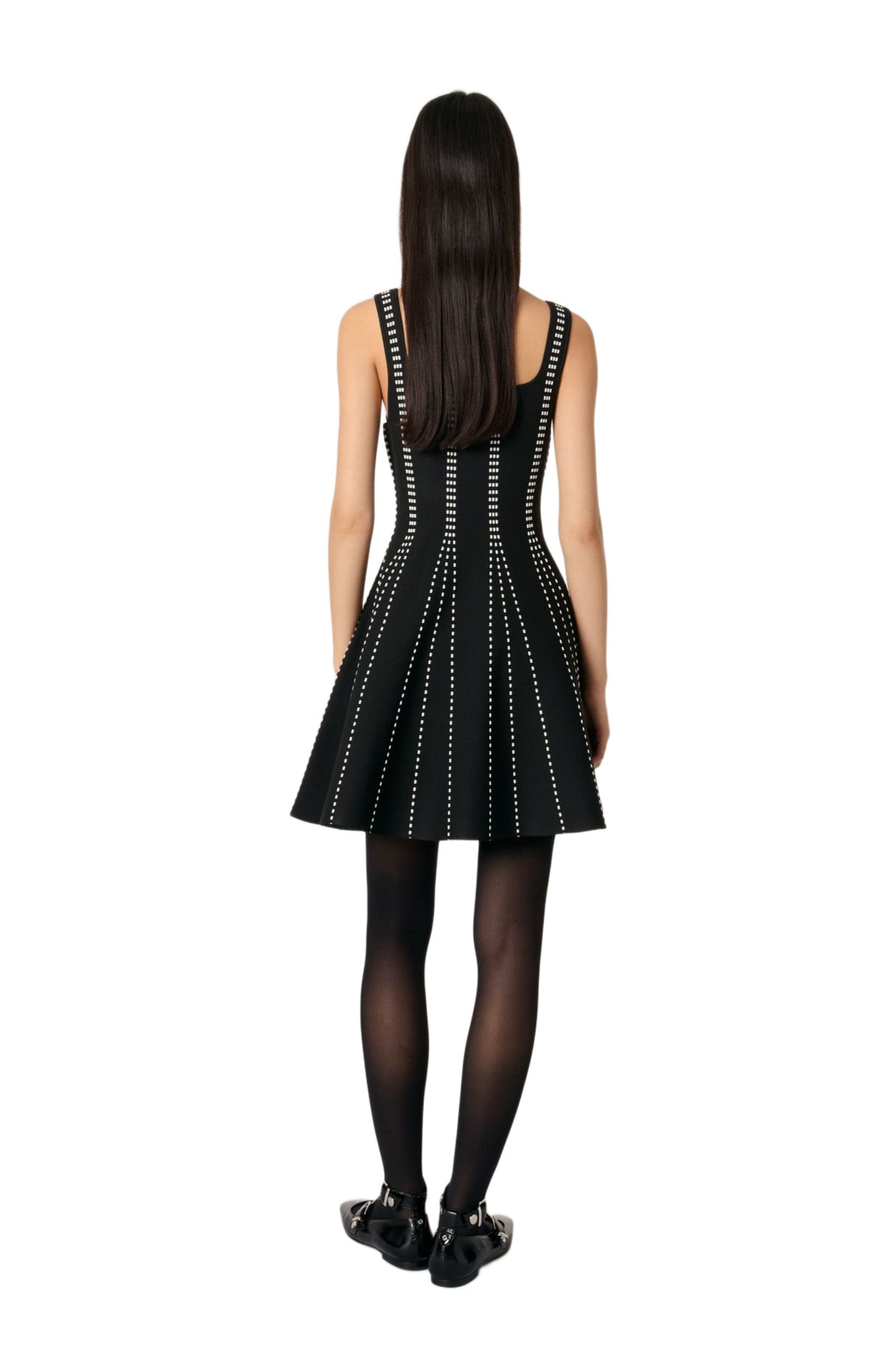 maje Mini jacquard knit dress in Black/ecru at Nordstrom - 2