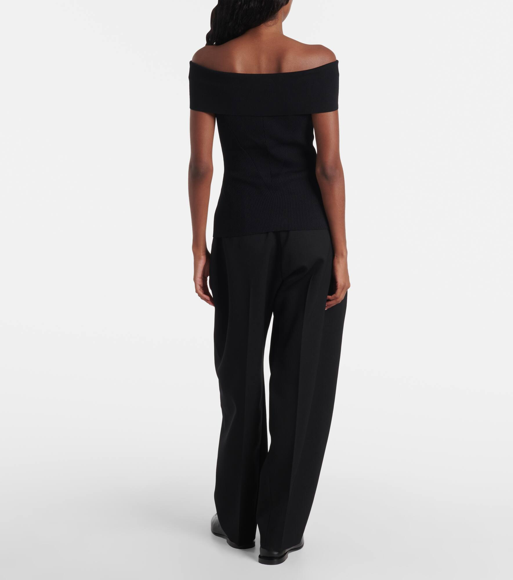 Ribbed-knit off-shoulder top - 3