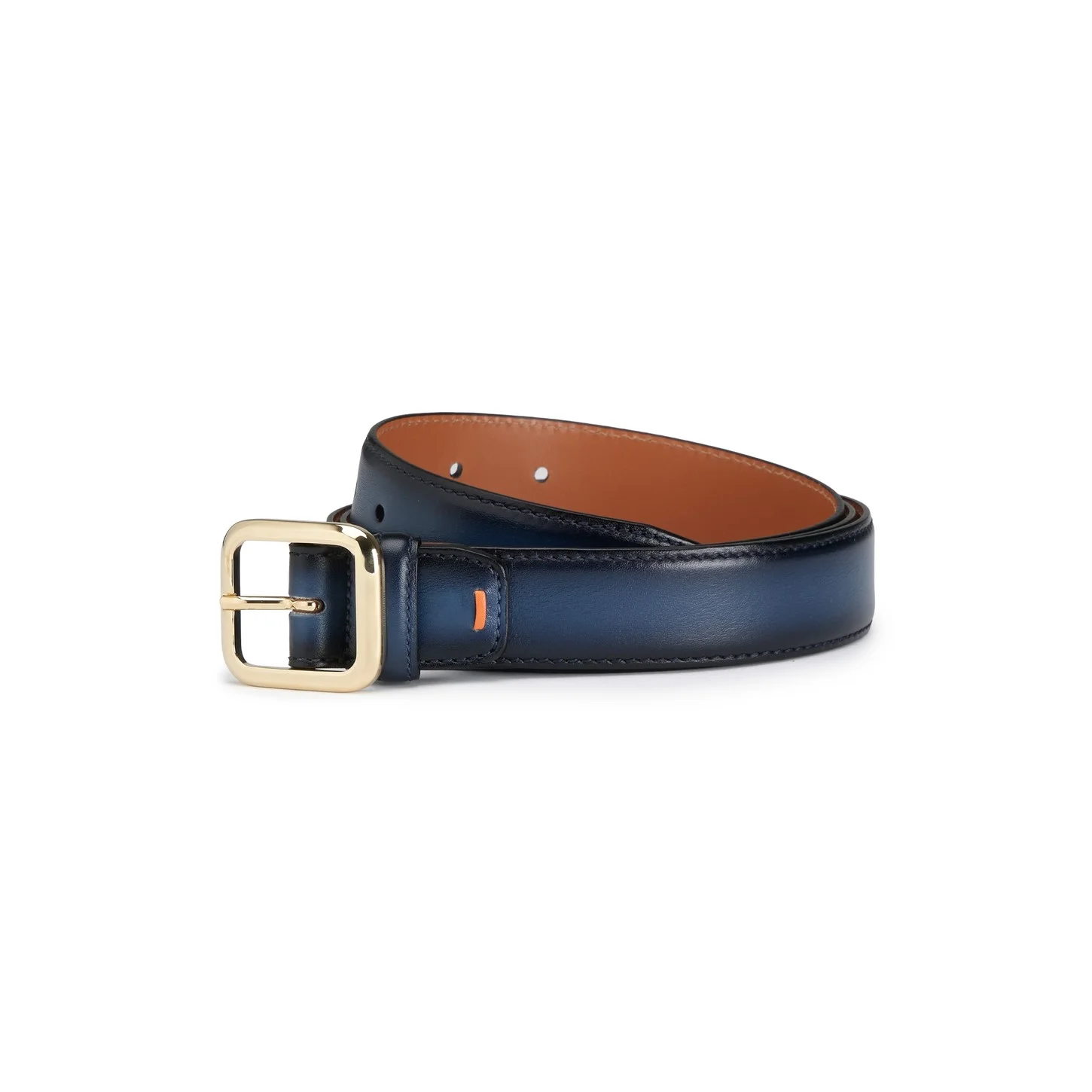 Blue leather adjustable belt - 1