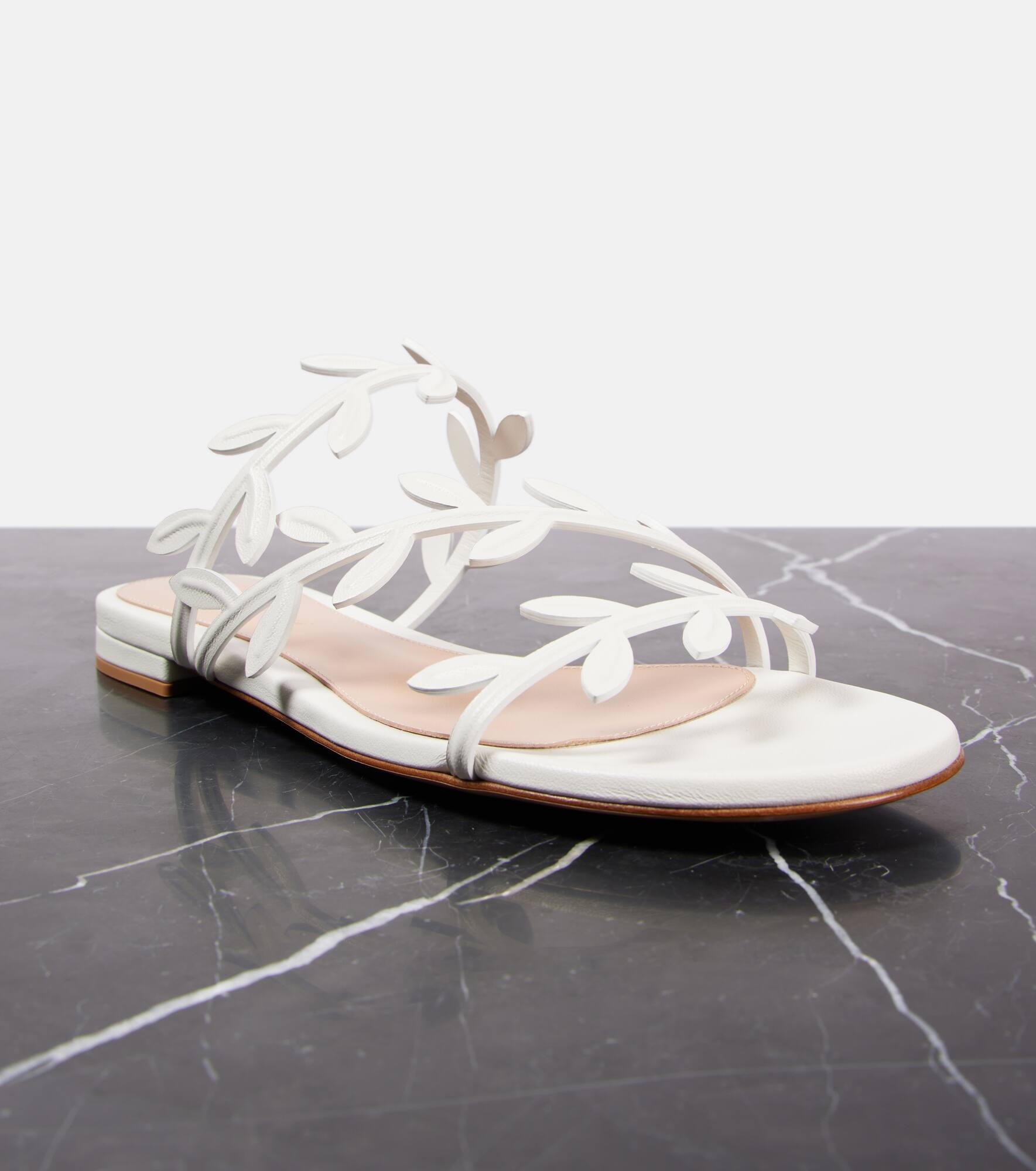 Flavia leather slides - 5