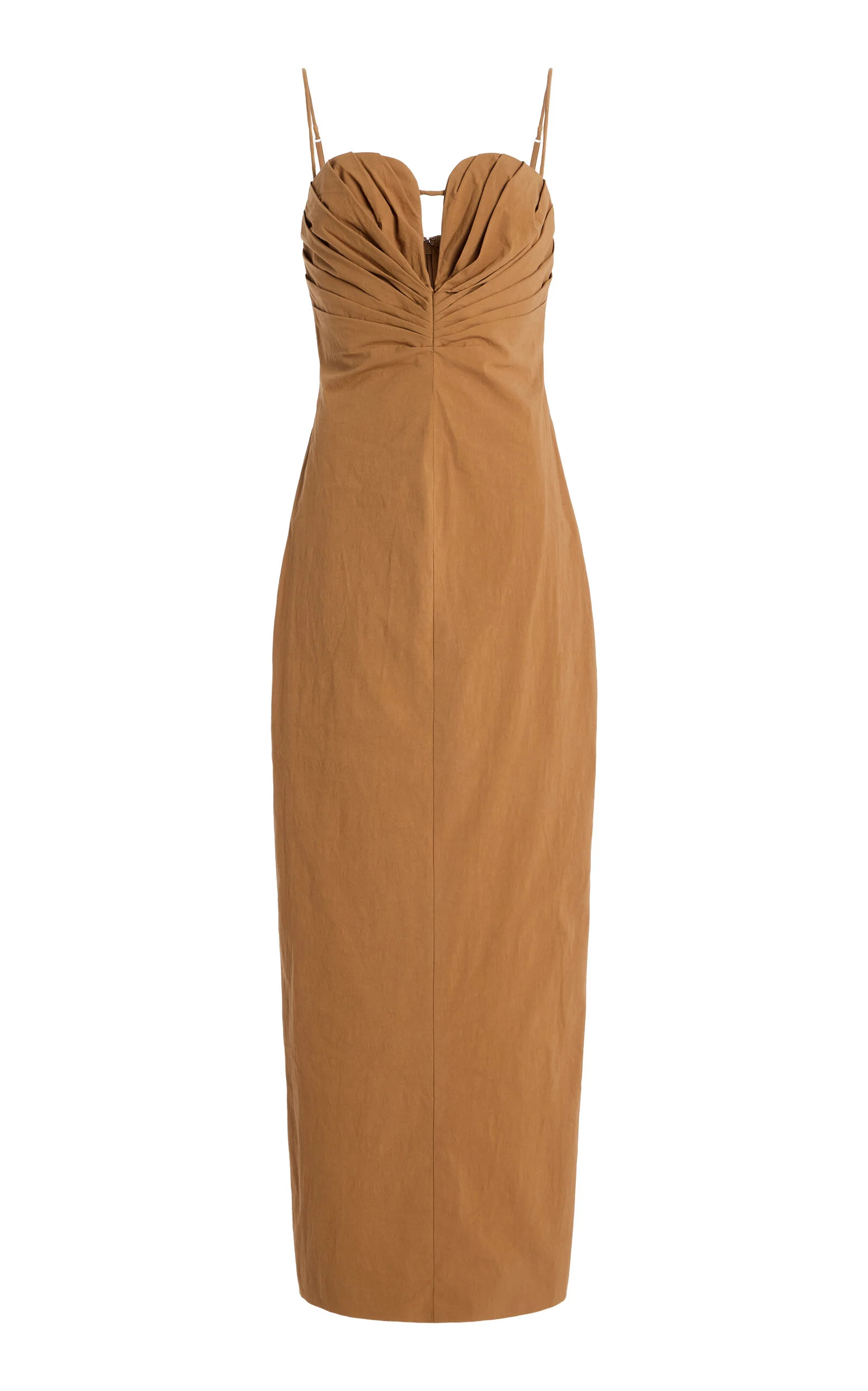 Quentin Sculpted Cotton-Blend Maxi Dress brown - 1
