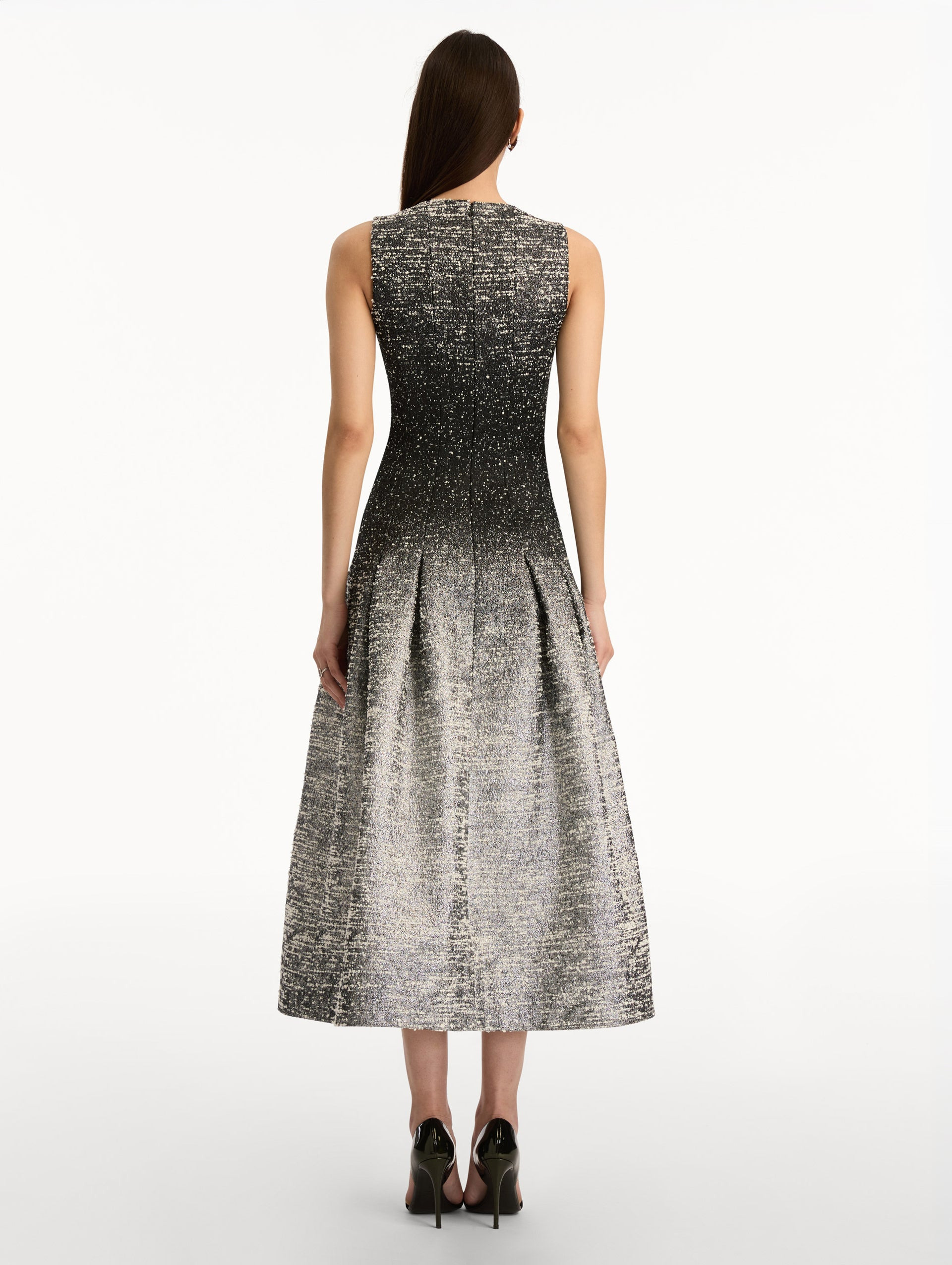 OMBRÉ LUREX BOUCLÉ JACQUARD DRESS - 3