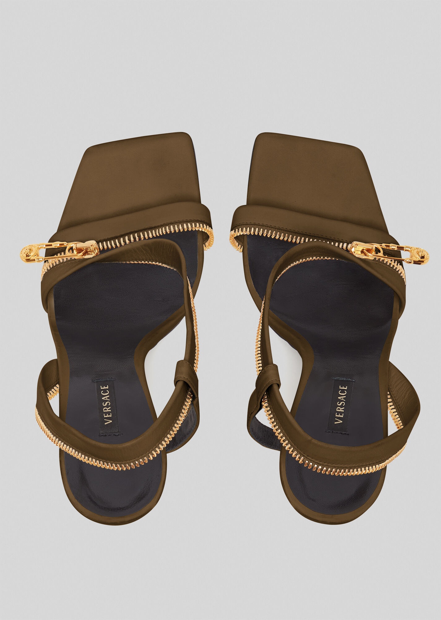 Safety Pin Leather Sandals - 5