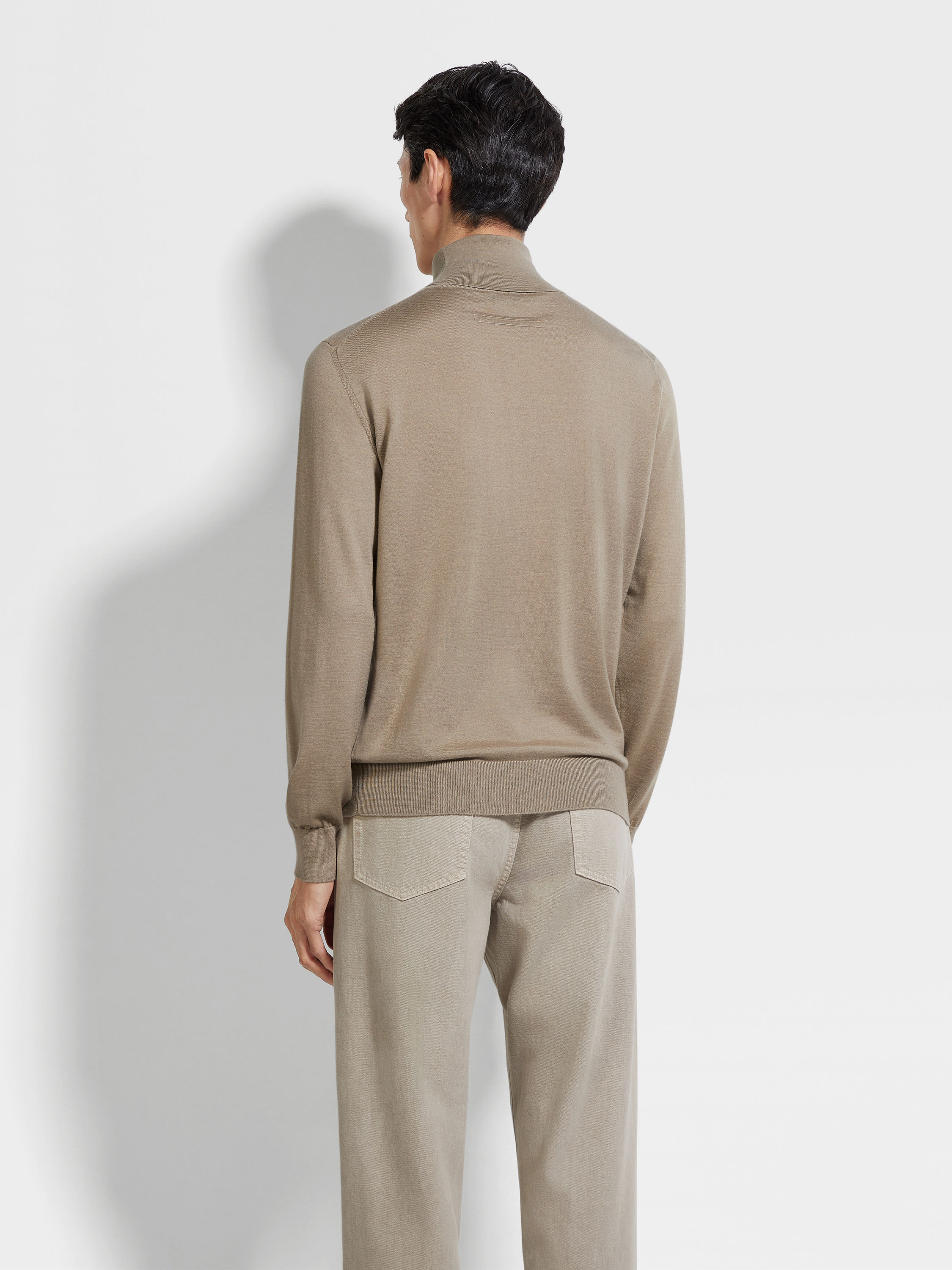 LIGHT TAUPE MÉLANGE CASHSETA TURTLENECK - 5