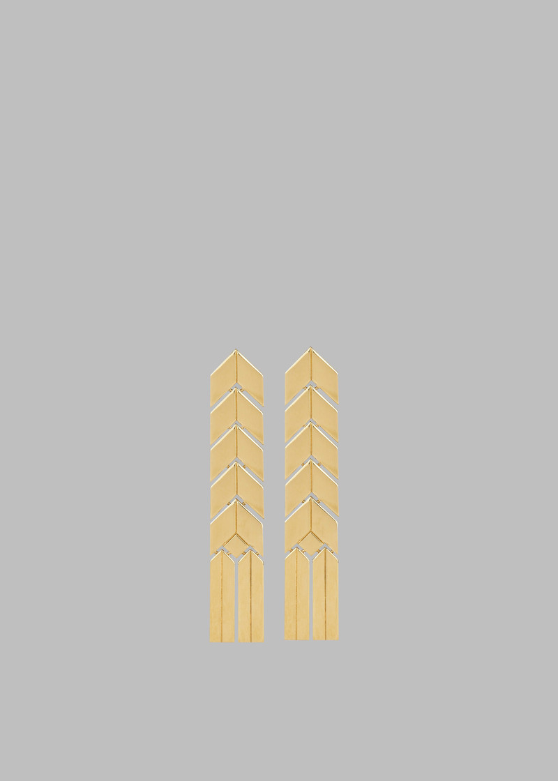 Bevza Flat Spikelet Earrings - Gold 6