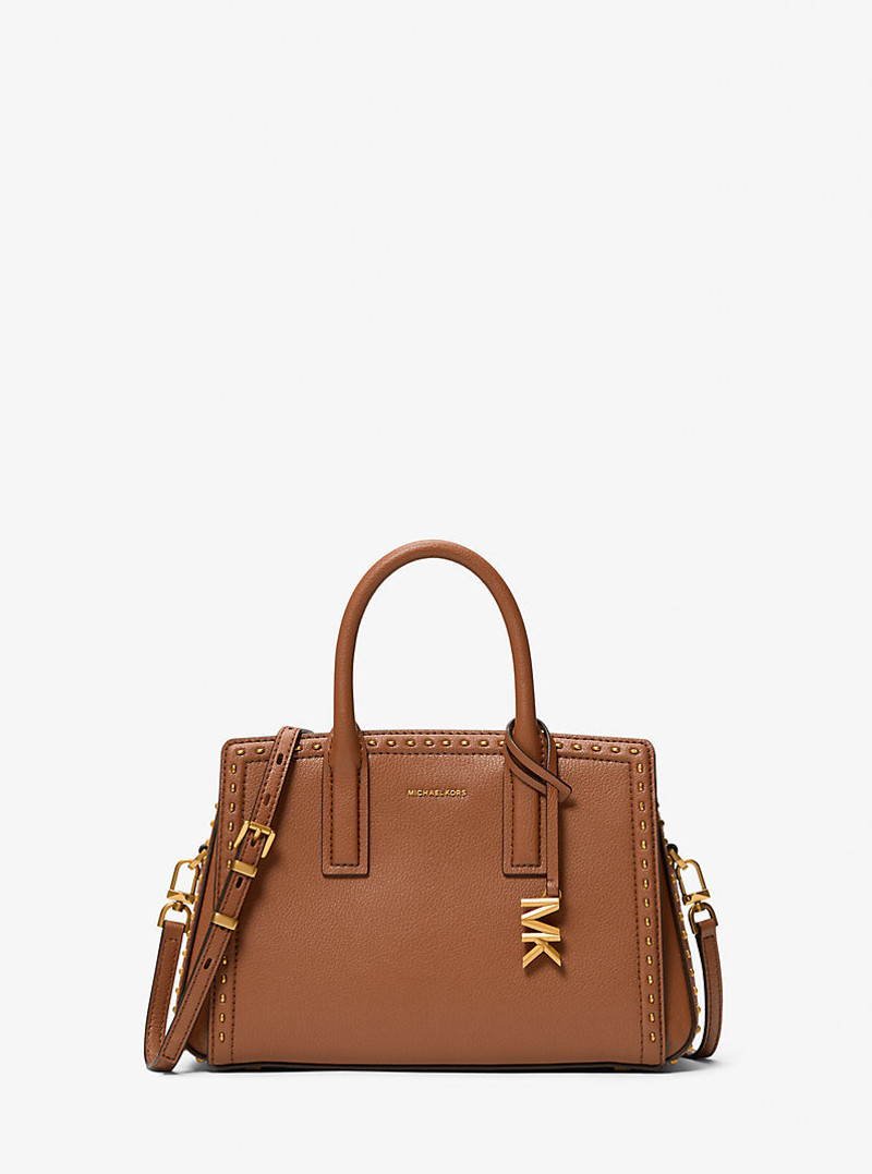 Laila Small Studded Leather Satchel 1