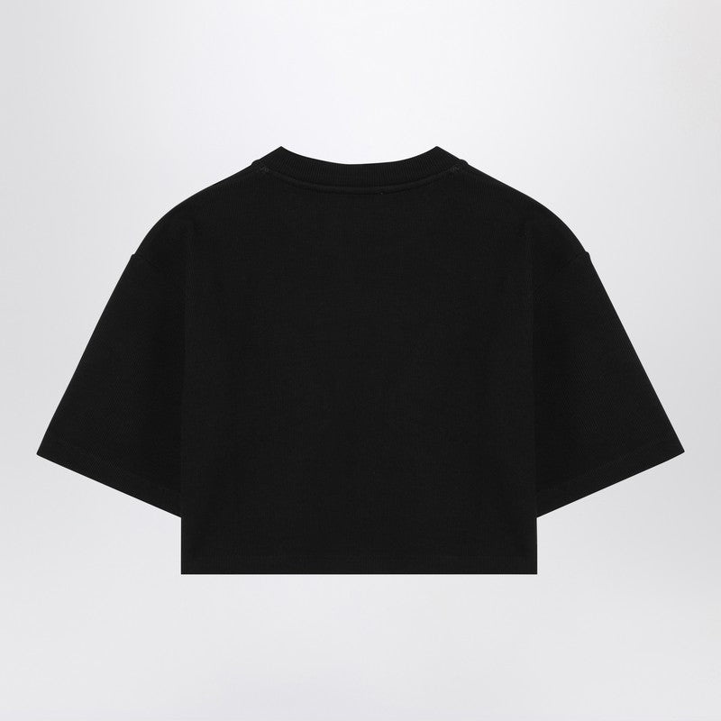 Off-White Black Cropped T-Shirt With Logo Women - 2