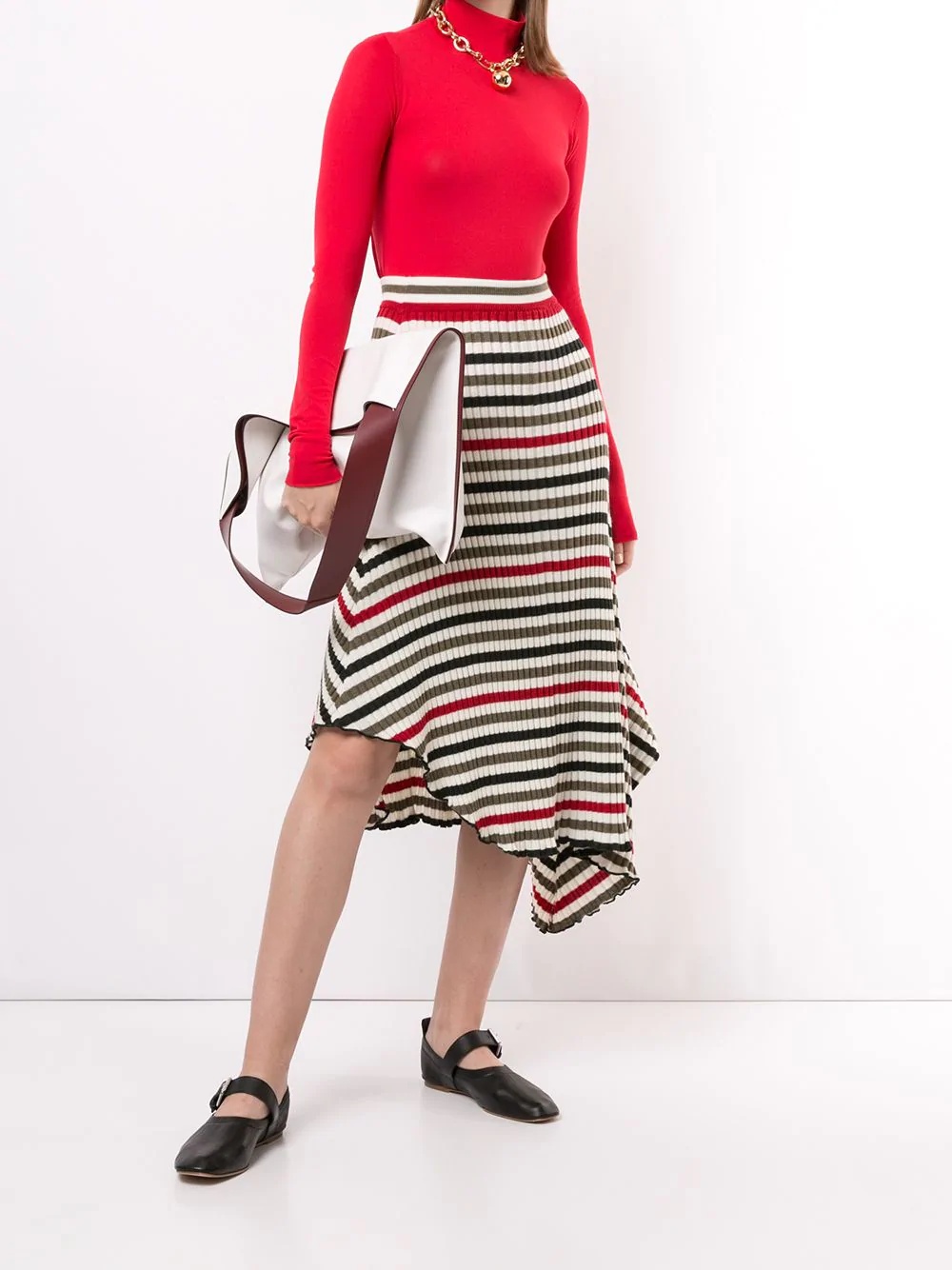 Infinity striped asymmetric skirt - 2