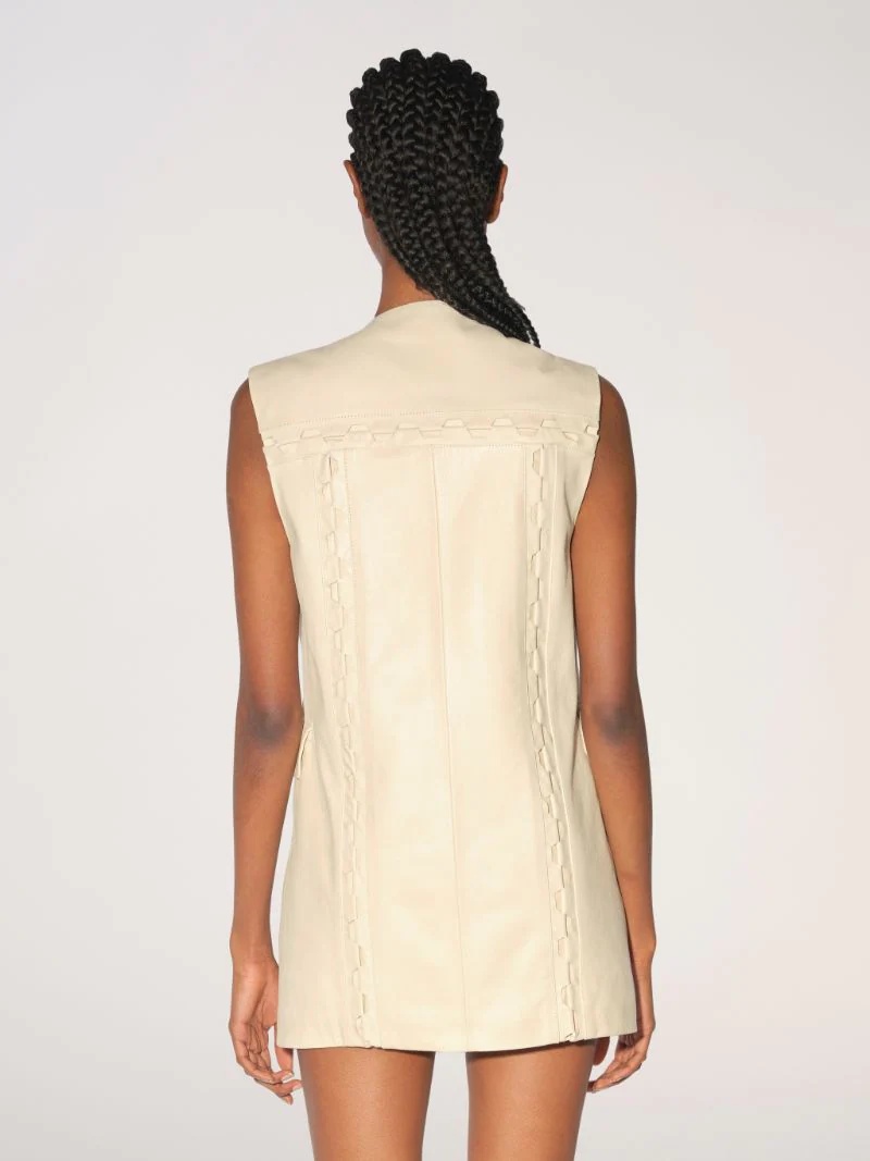 LACE UP LEATHER VEST - 5